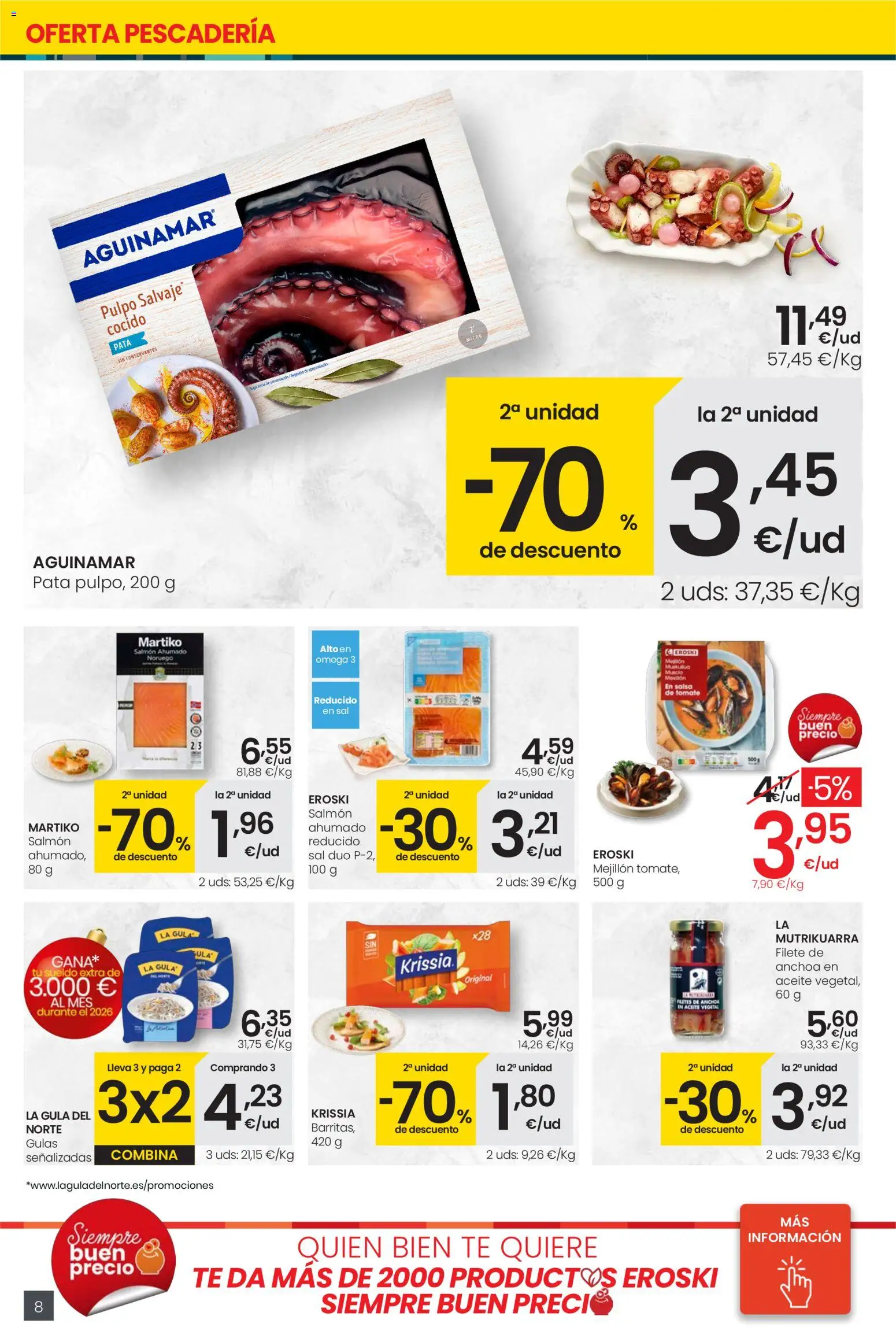 Eroski - Center │ válido desde el 30.10.2025 | Página: 8 | Productos: Aceite, Té, Salmón ahumado, Anchoa