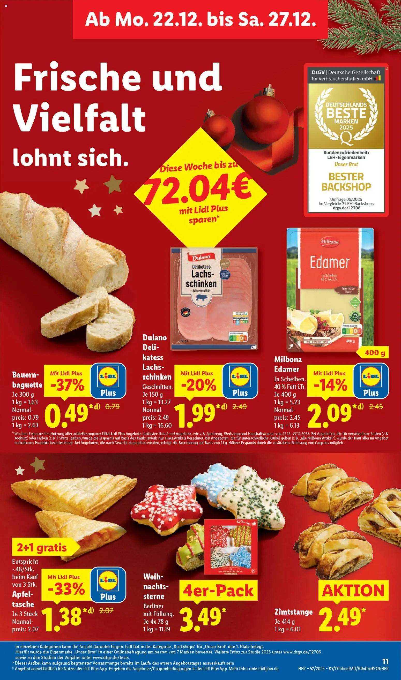 Lidl Prospekt Uffenheim – gültig ab 22.12.2025 | Seite: 19 | Produkte: Gewicht, Äpfel, Lachs, Schinken