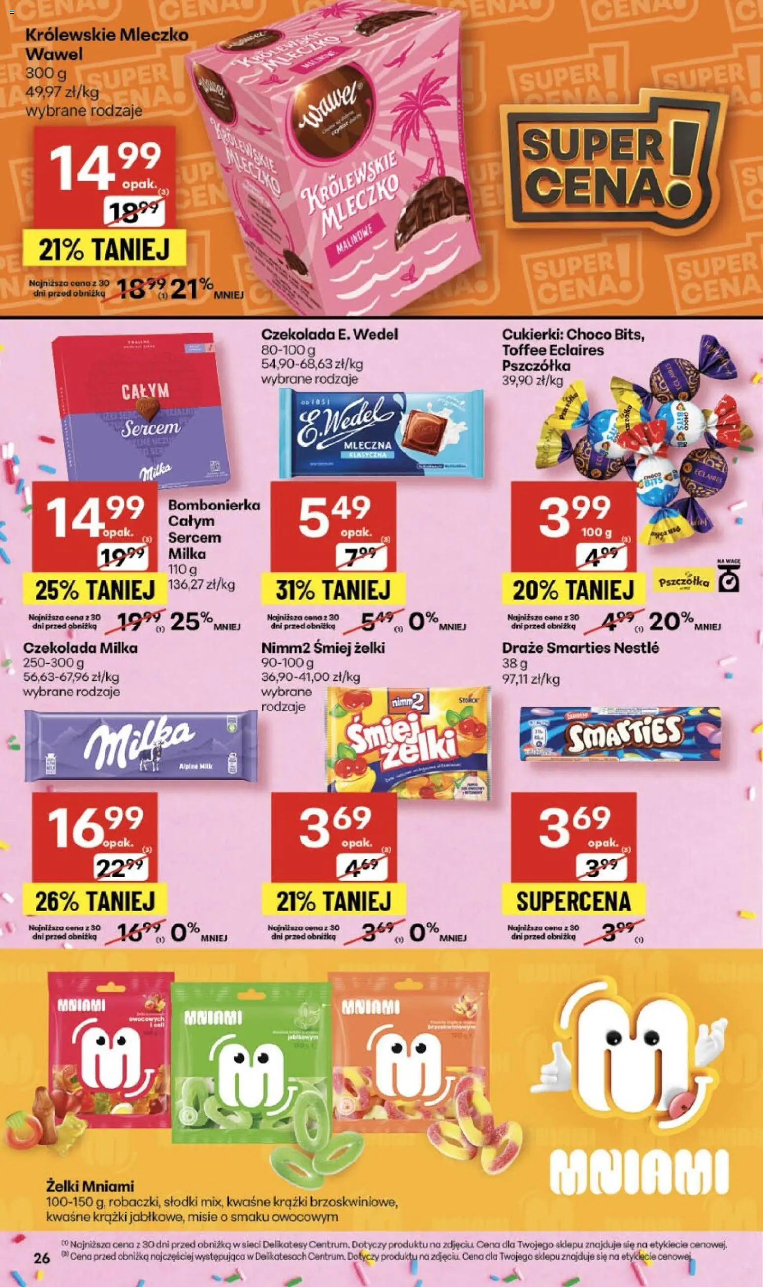 Delikatesy Centrum Gazetka od 06.11.2025 | Strona: 26 | Produkty: Czekolada milka, Królewskie Mleczko, Żelki, Cukierki