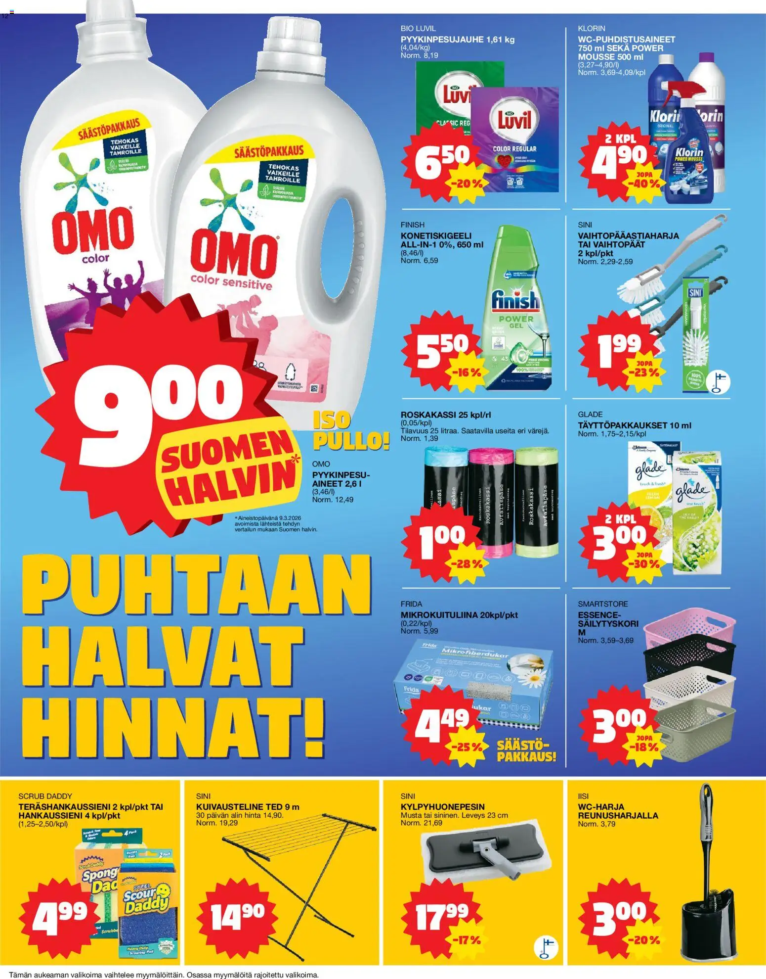 Tokmanni tarjoukset – voimassa 23.03.2026 alkaen | Sivu: 12 | Tuotteet: Mikrokuituliina, Mousse, WC