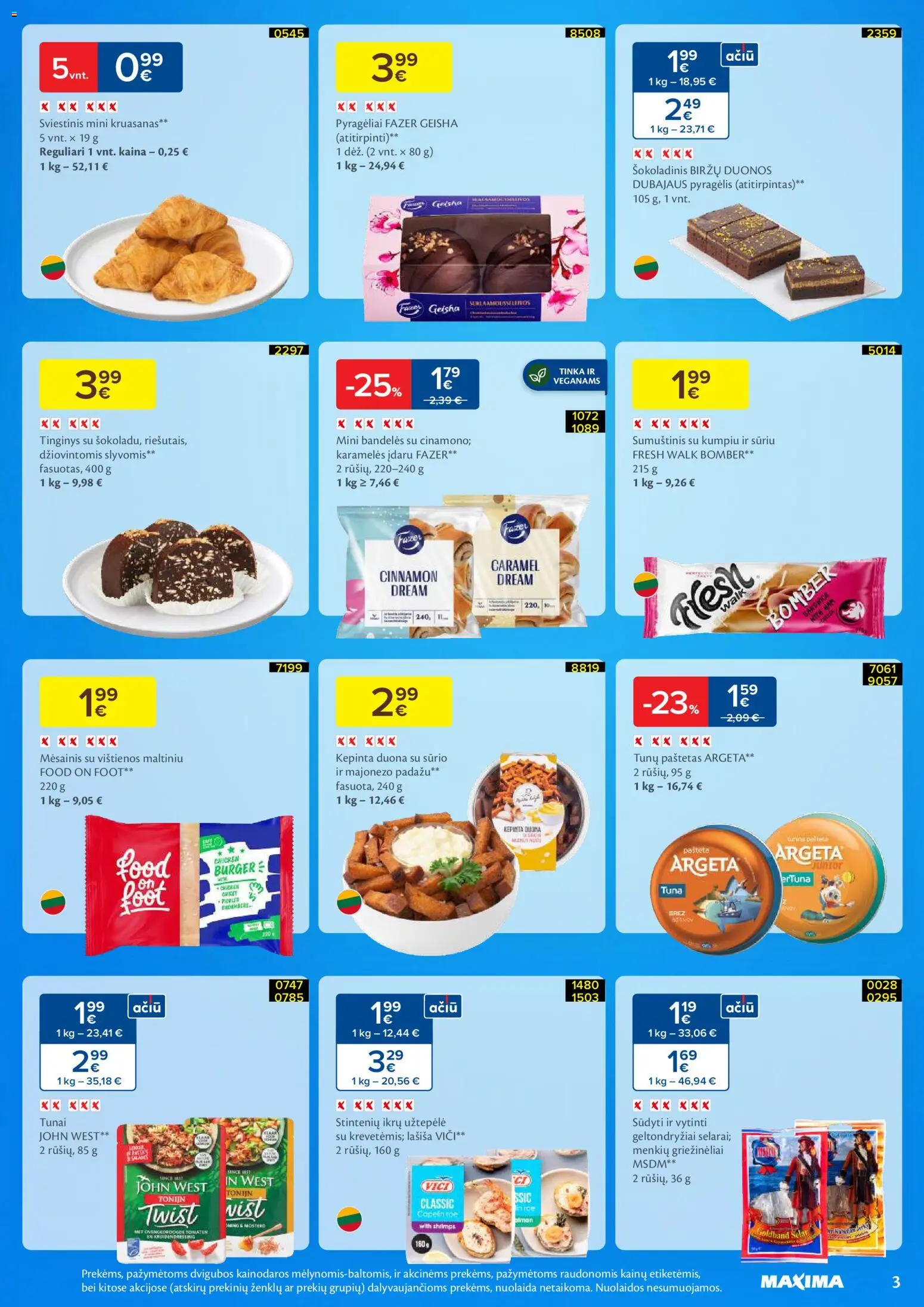 MAXIMA akcijos nuo 02.02.2026 | Puslapis: 3 | Prekių: Užtepėlė, Vištienos, Bandelės, Duona