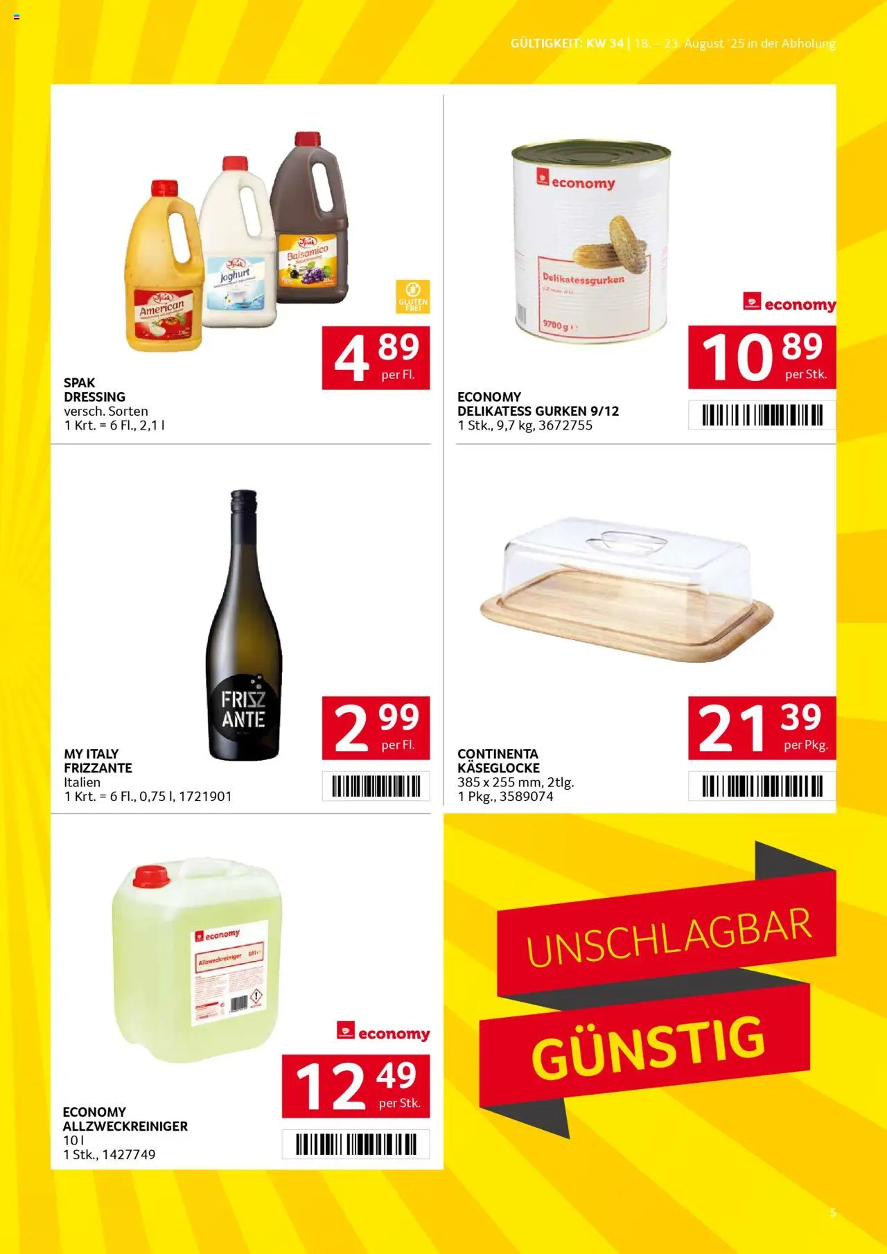Transgourmet Flugblatt gültig ab 17.08.2025 | Seite: 5 | Produkte: Gurken, Joghurt
