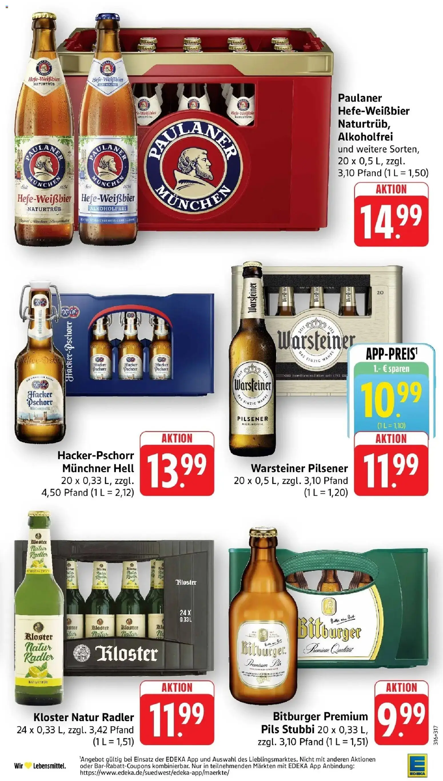 Edeka prospekt Heilbronn	 – gültig ab 19.04.2026 | Seite: 37 | Produkte: Bitburger, Pils, Radler, Warsteiner