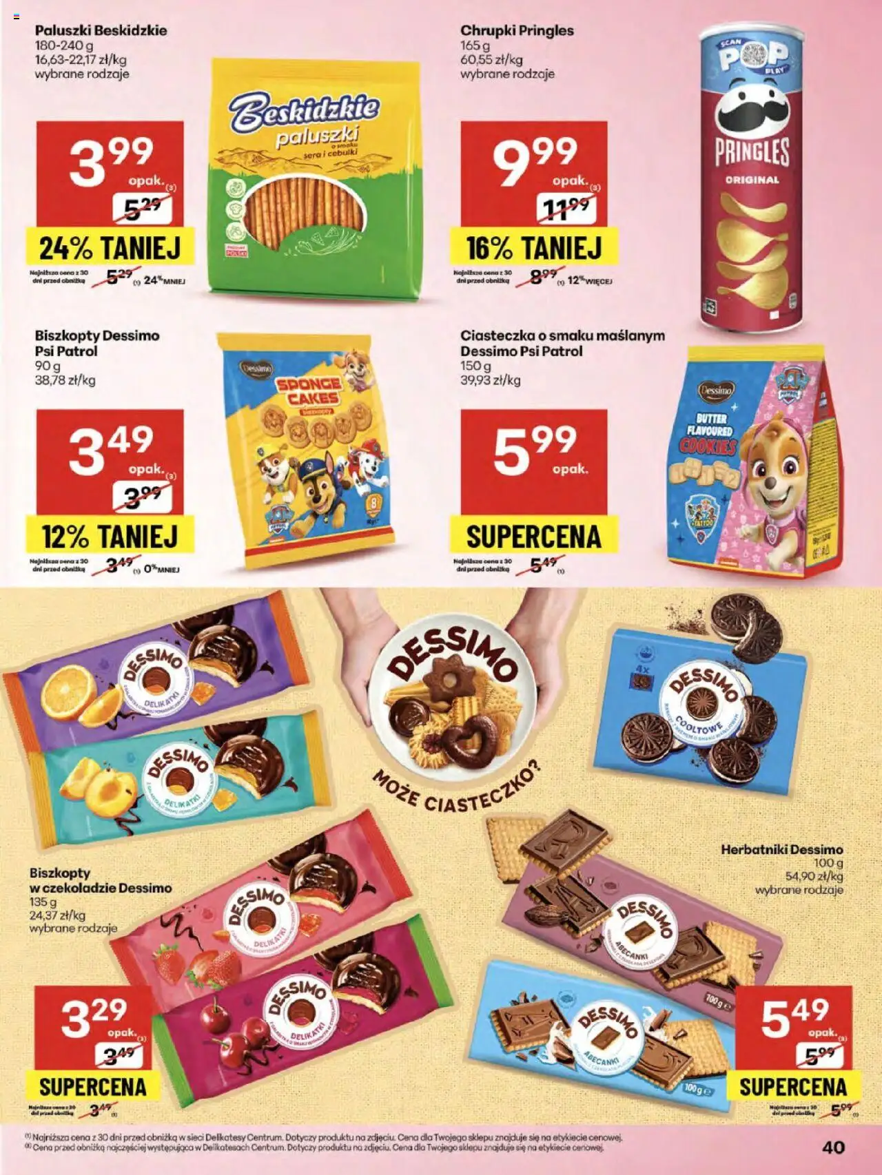 Delikatesy Centrum Gazetka od 21.08.2025 | Strona: 40 | Produkty: Delikatesy, Paluszki, Pringles, Ciasteczka