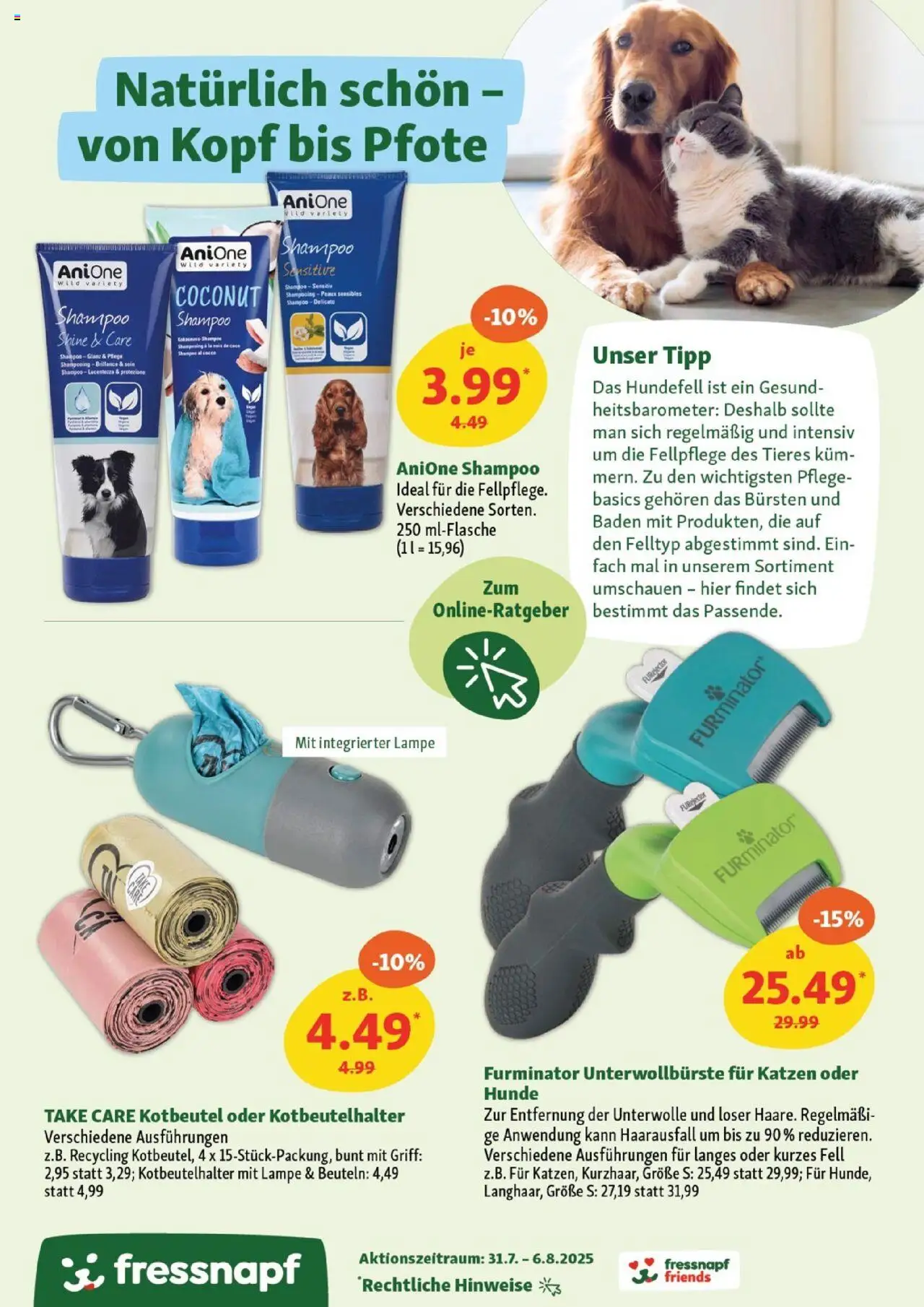 Fressnapf Prospekt - gültig ab dem 31.07.2025 | Seite: 9 | Produkte: Lampe, Shampoo