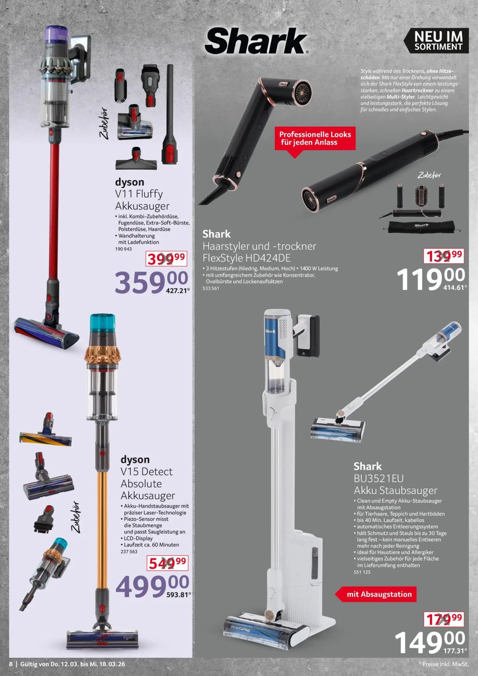 Selgros  Non Food – gültig ab 12.03.2026 | Seite: 8 | Produkte: Dyson, Trockner, Haartrockner, Teppich