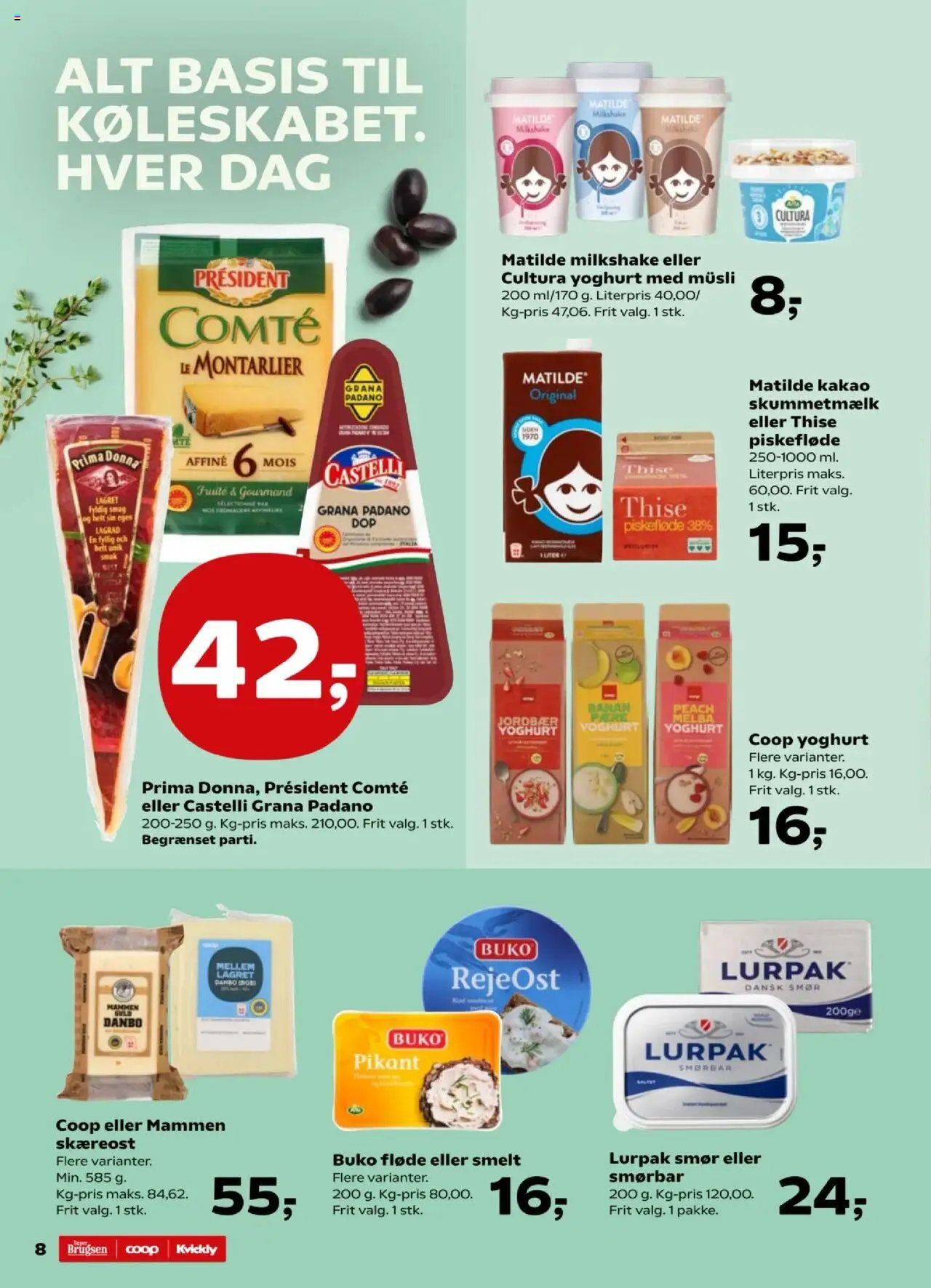 Super Brugsen tilbudsavis – gyldig fra 12.09.2025 | Side: 8 | Produkter: Smør, Jordbær, Fløde, Müsli