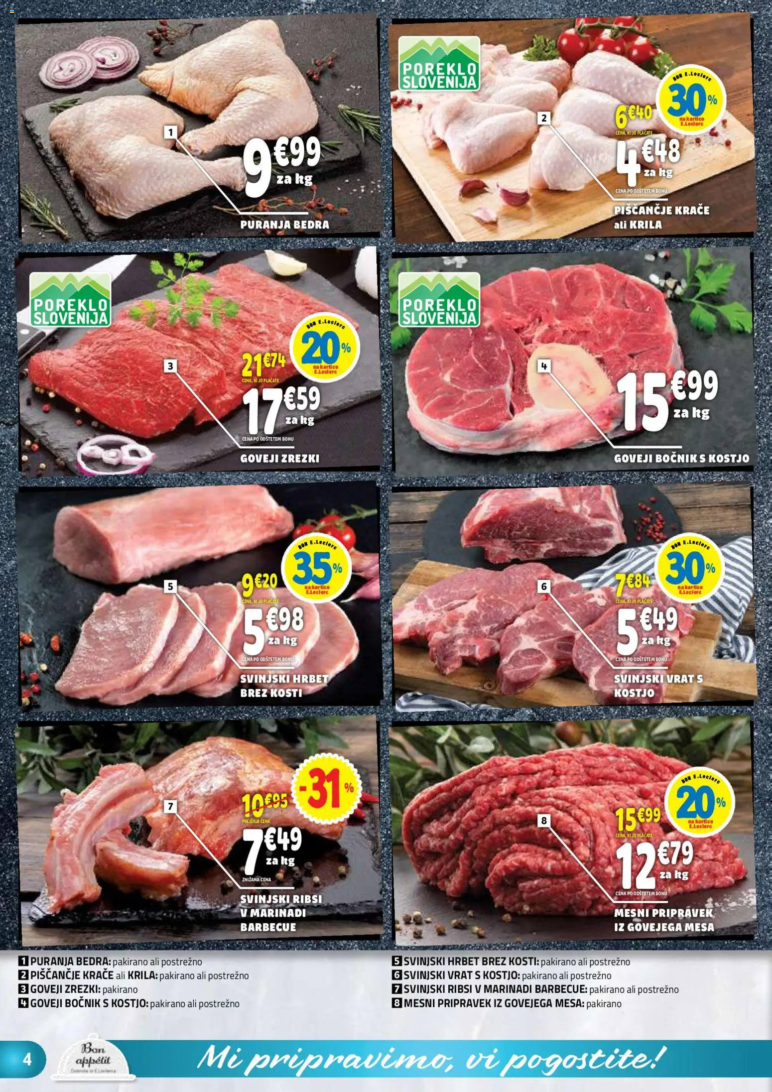 Novi E.leclerc katalog ponudbe – veljaven od 18.02.2026 | Stran: 4 | Izdelki: Zrezki