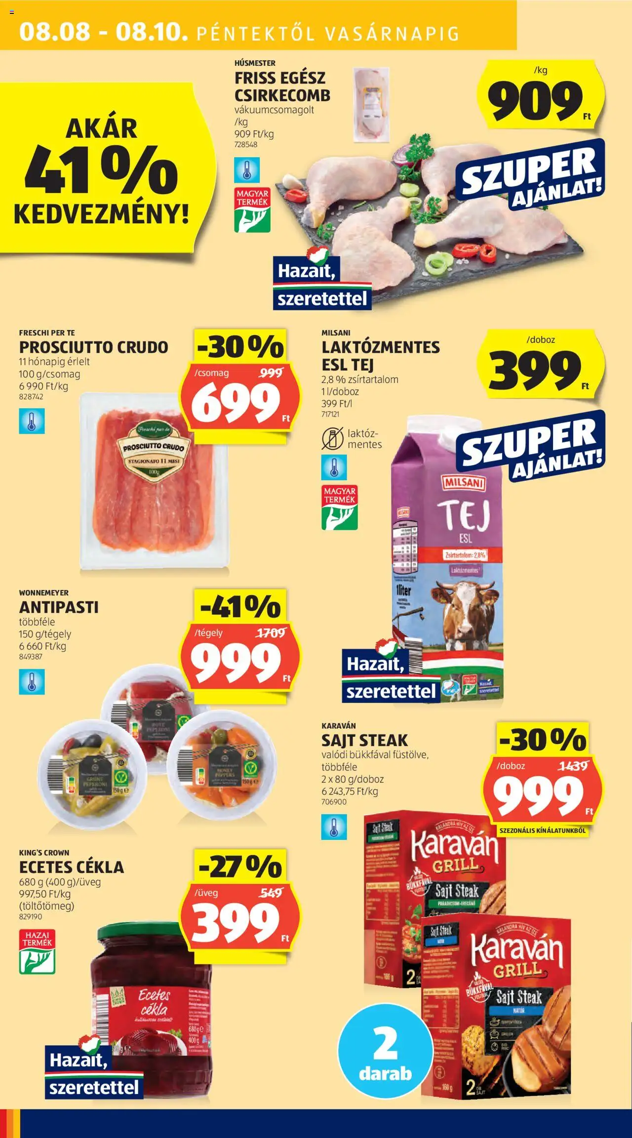 Aldi akciós ujság - amely érvényes a következő dátumtól: 07.08.2025 | Oldal: 50 | Termékek: Cékla, Prosciutto crudo, Sajt, Csirkecomb
