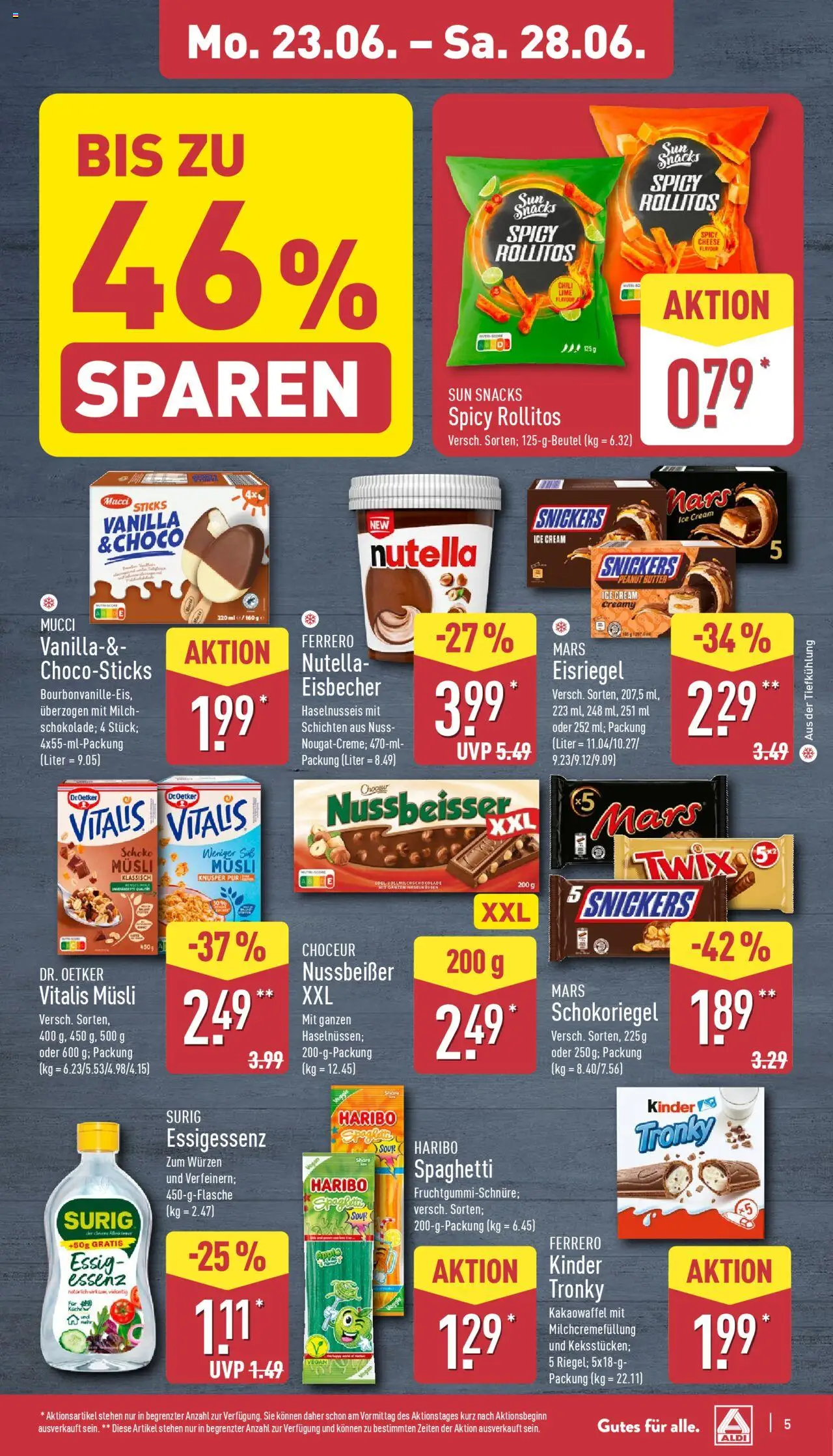 Aldi Prospekt 	 - gültig ab dem 23.06.2025 | Seite: 9 | Produkte: Milch, Mars, Nutella, Chili