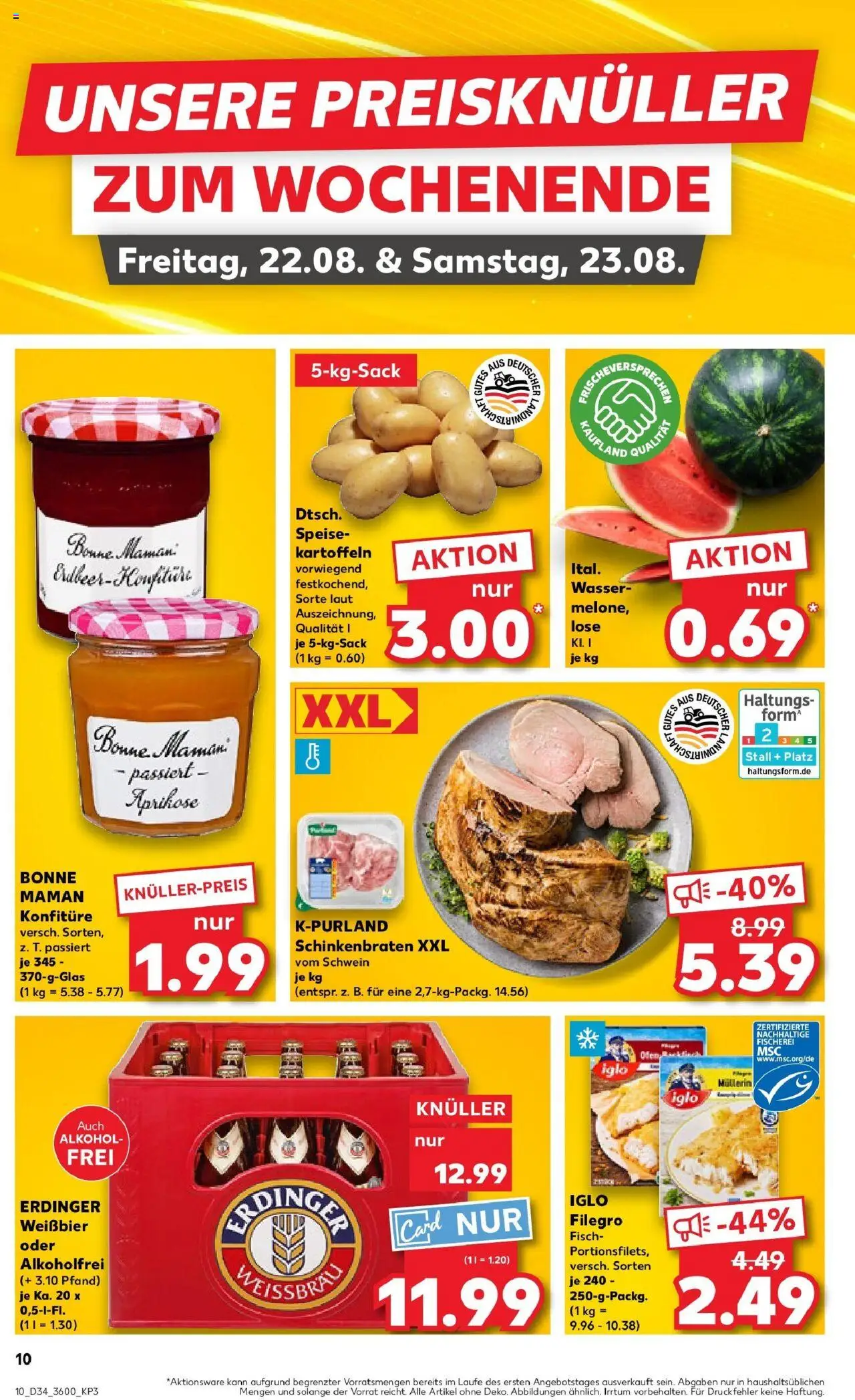 Kaufland prospekt Meiningen	 - gültig ab dem 21.08.2025 | Seite: 10 | Produkte: Erdinger, Weißbier, Kartoffeln, Bonne maman