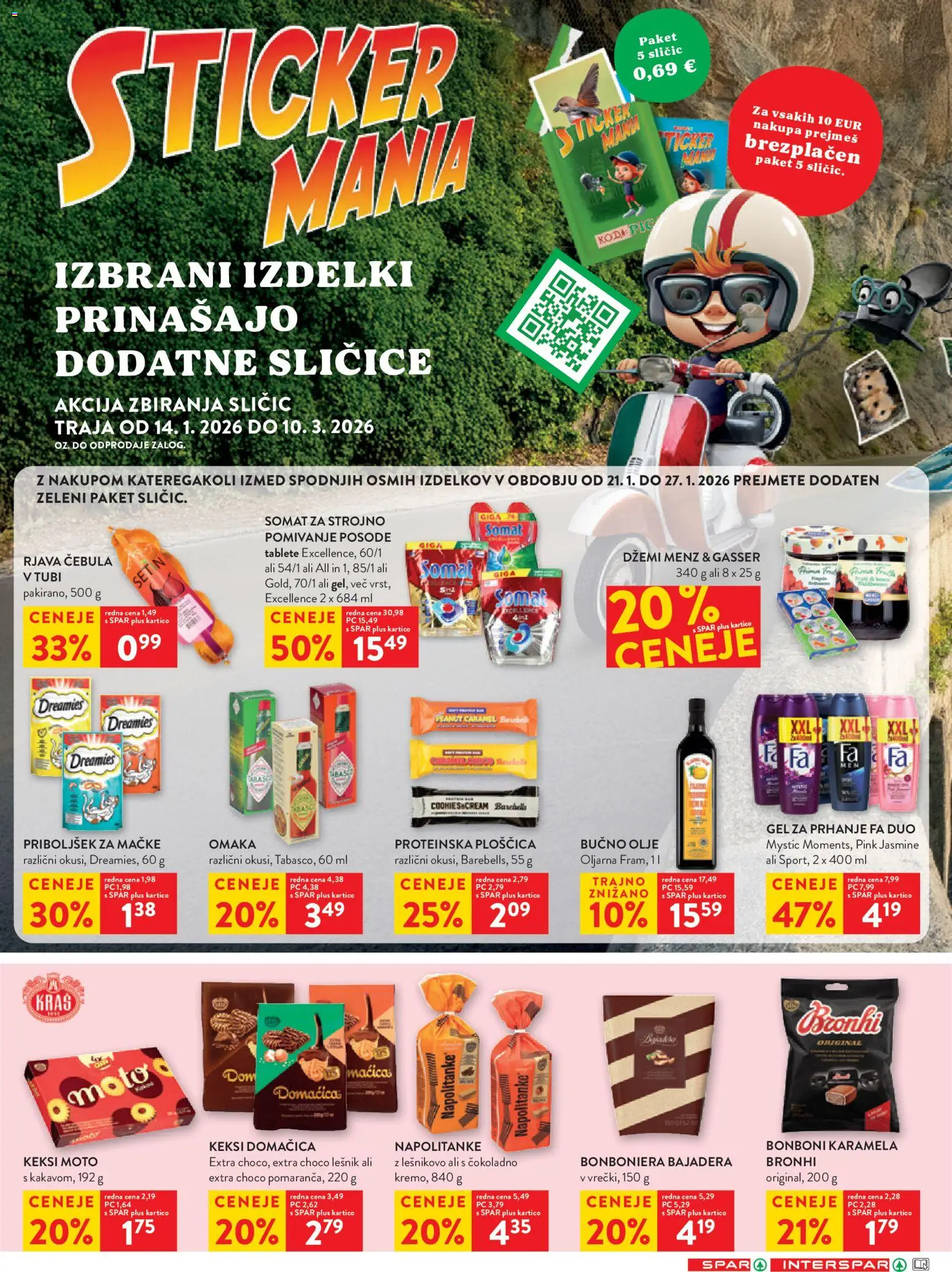 Novi Spar katalog ponudbe – veljaven od 21.01.2026 | Stran: 20 | Izdelki: Gel za prhanje, Bonboni, Cebula, Omaka