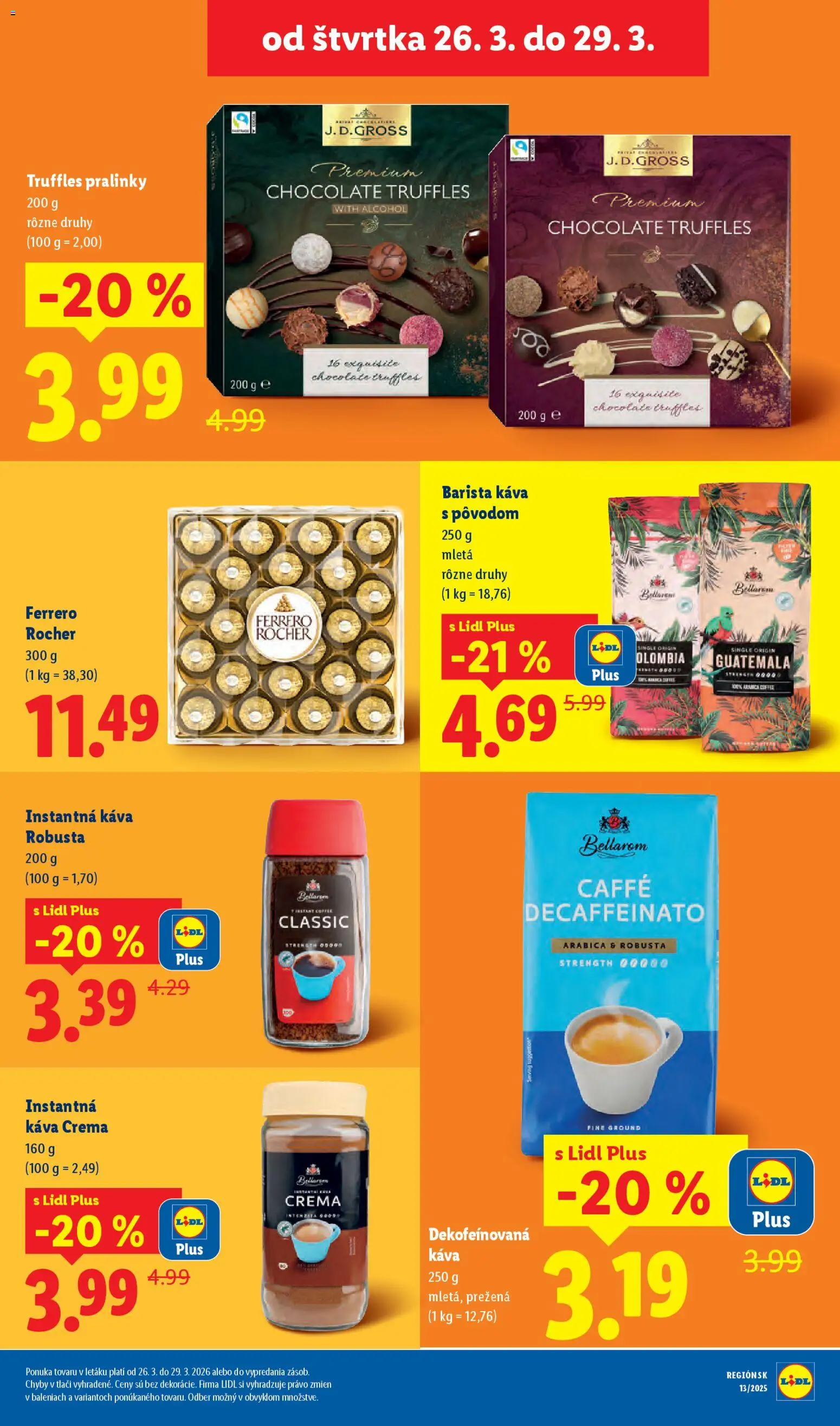 Nové Lidl akcie – leták je platný od 23.03.2026 | Strana: 65 | Produkty: Káva, Barista, Ferrero Rocher
