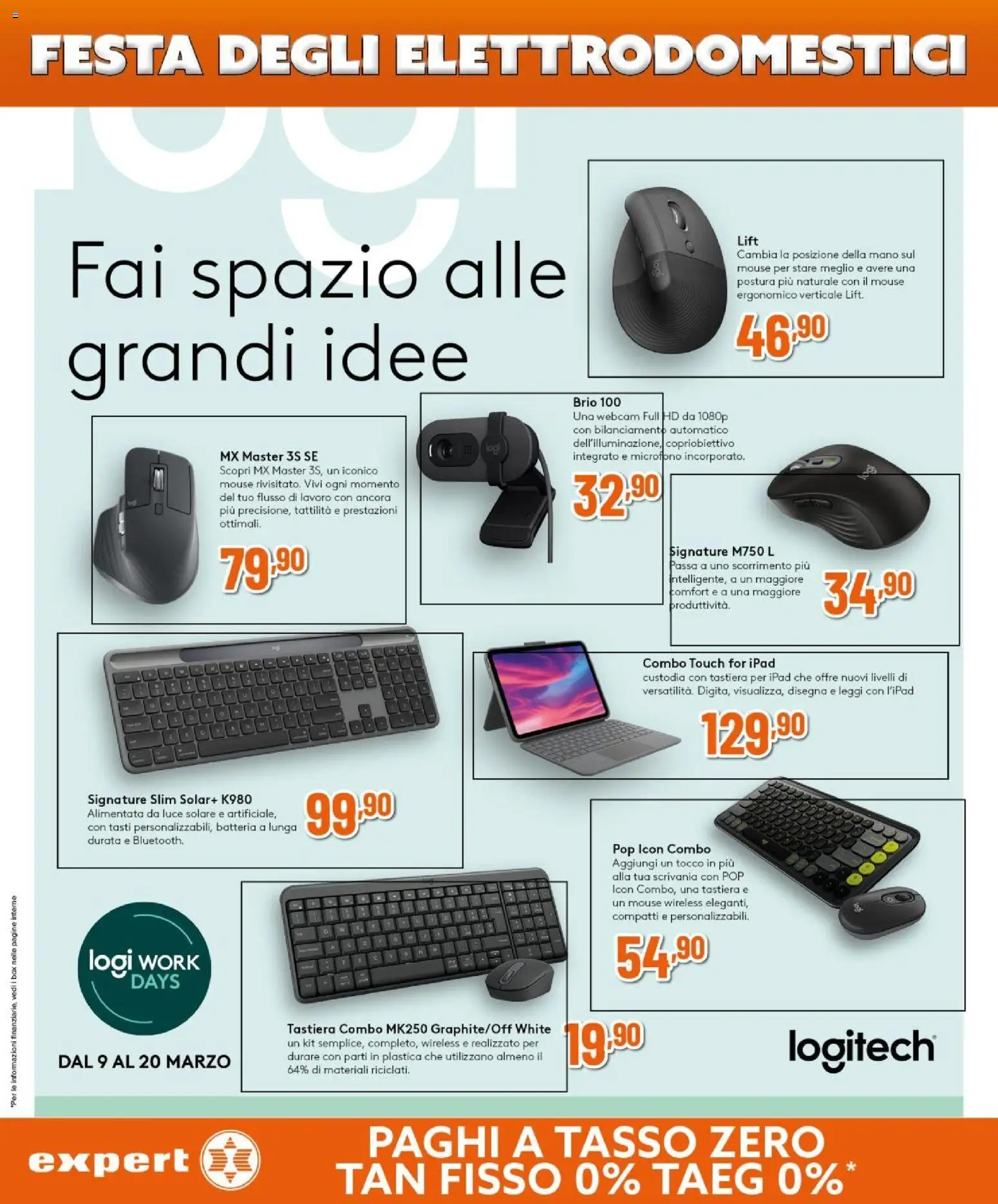 Volantino Expert del 12.03.2026 | Pagina: 27 | Prodotti: Webcam, Scrivania, Batteria, Luce solare