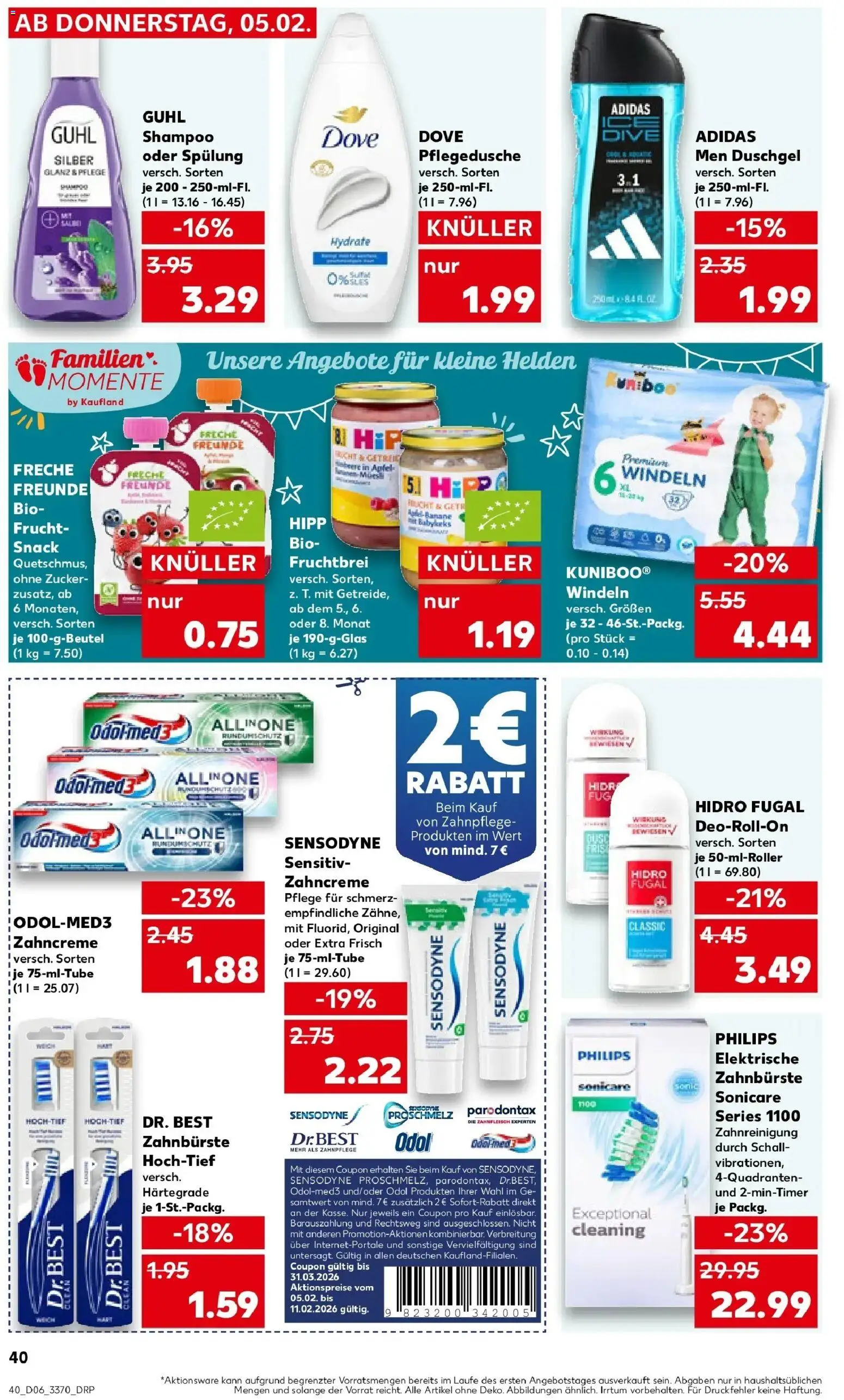 Kaufland prospekt Ilmenau	 – gültig ab 05.02.2026 | Seite: 40 | Produkte: Philips, Elektrische zahnbürste, Zucker, Shower Gel