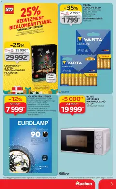 Auchan Akciós újság - amely érvényes a következő dátumtól: 30.10.2025 | Oldal: 3 | Termékek: Fényfüzér, Kábel