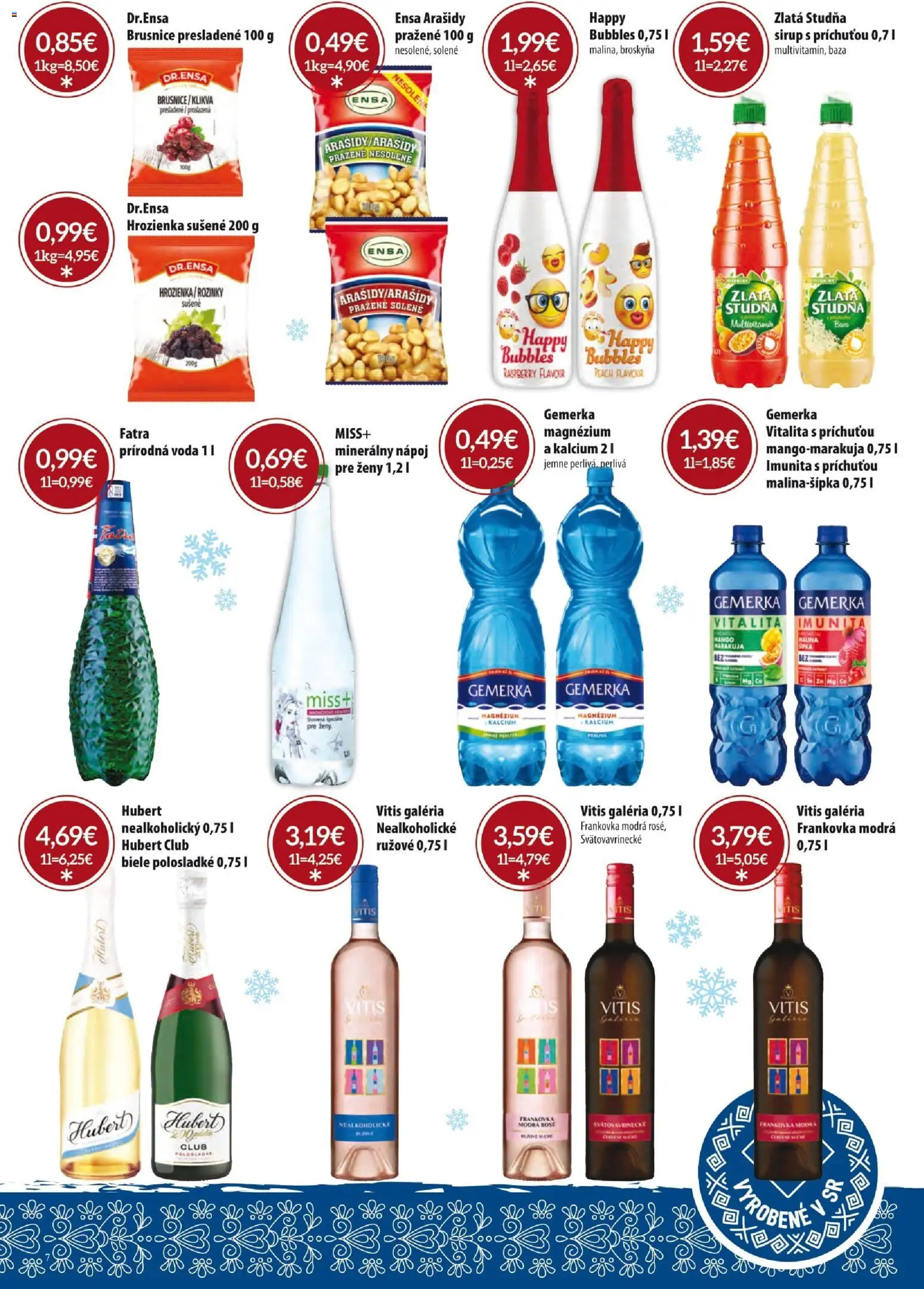 Nové KARMEN CBA akcie – leták je platný od 01.12.2025 | Strana: 7 | Produkty: Hrozienka, Voda, Fatra, Arašidy