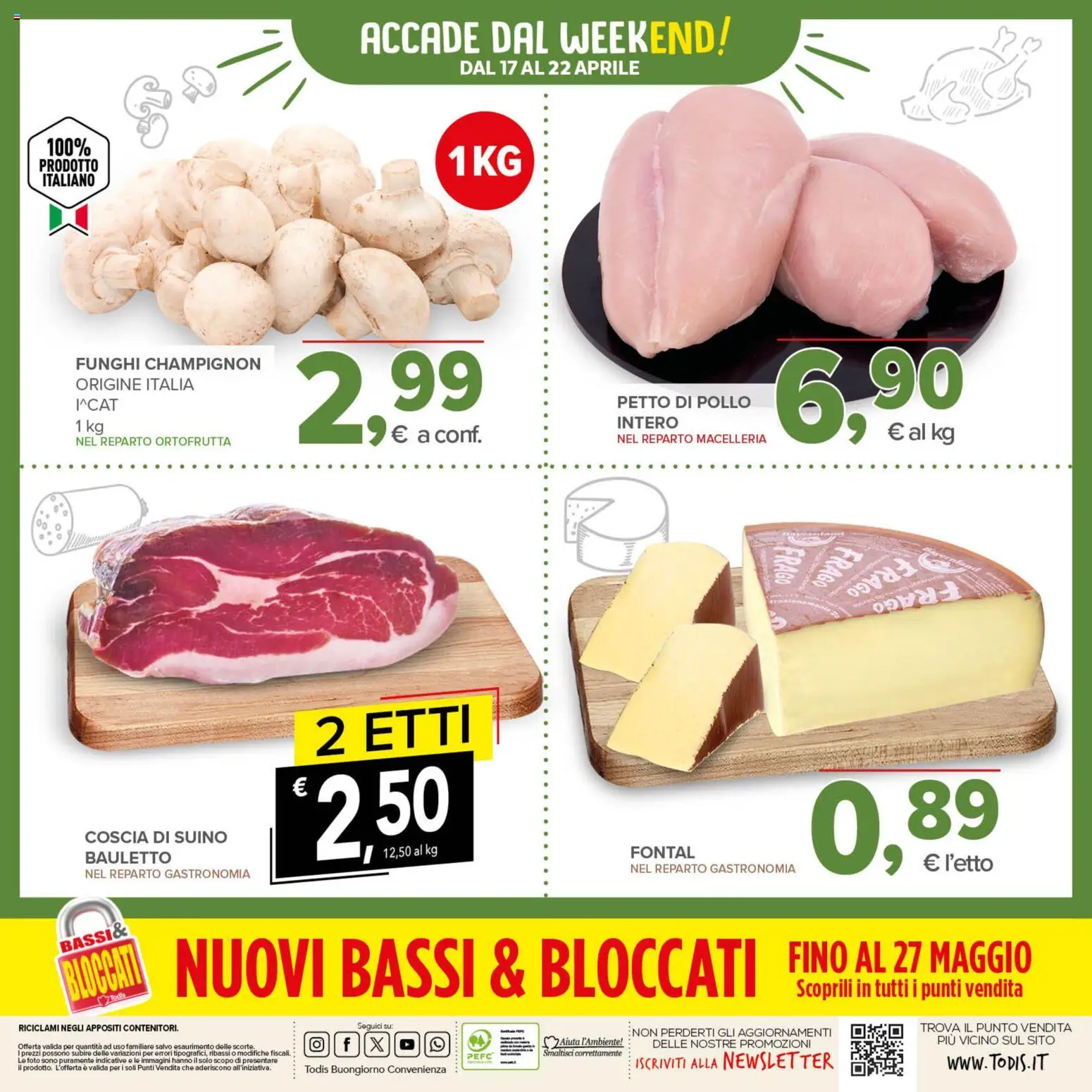 Volantino Todis del 07.04.2026 | Pagina: 24 | Prodotti: Petto di Pollo, Pollo, Suino, Funghi