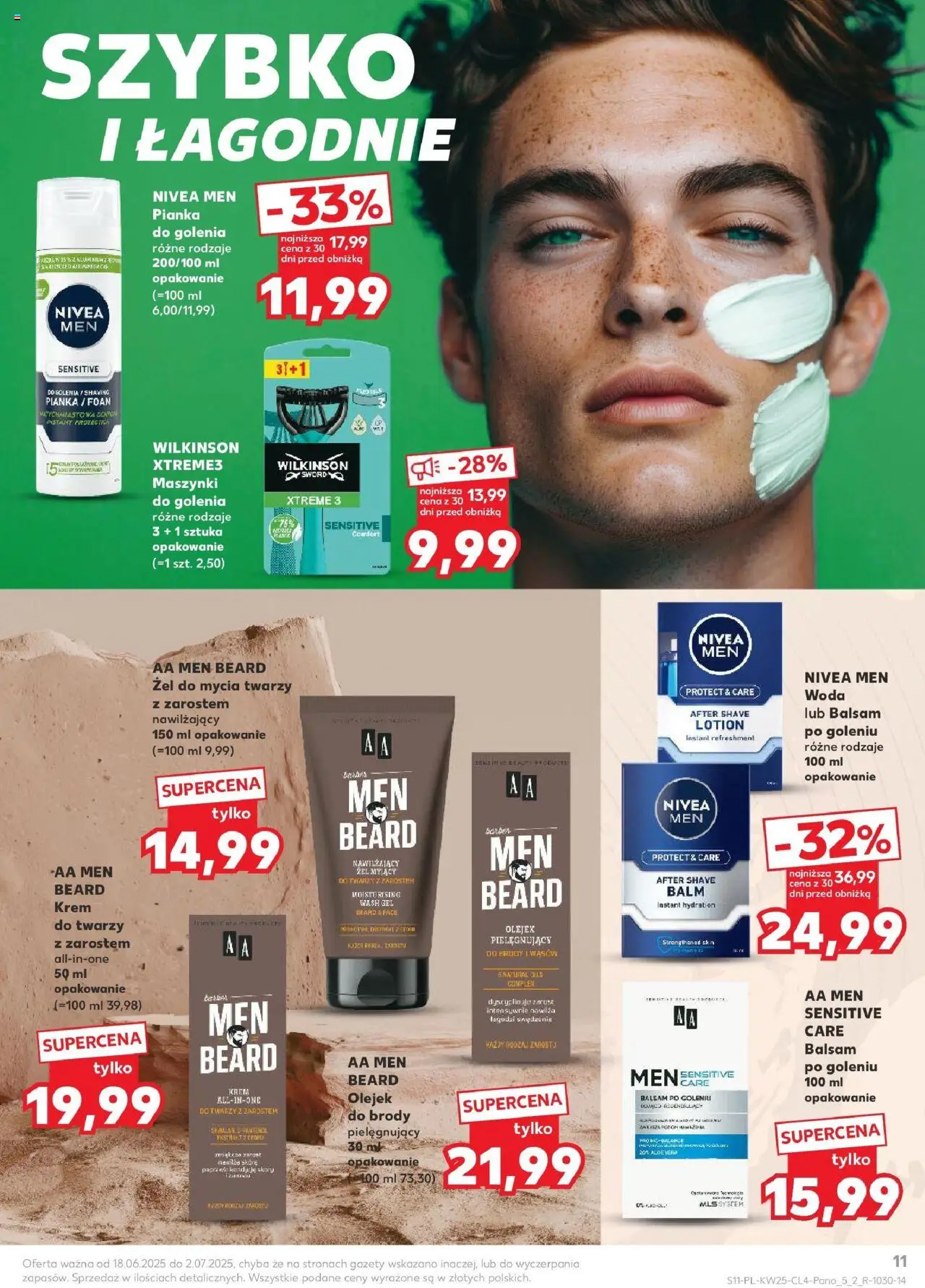 Kaufland gazetka - Piękne okazje na lato od 18.06.2025 | Strona: 11 | Produkty: Maszynki do golenia, Pianka do golenia, Balsam po goleniu, Krem