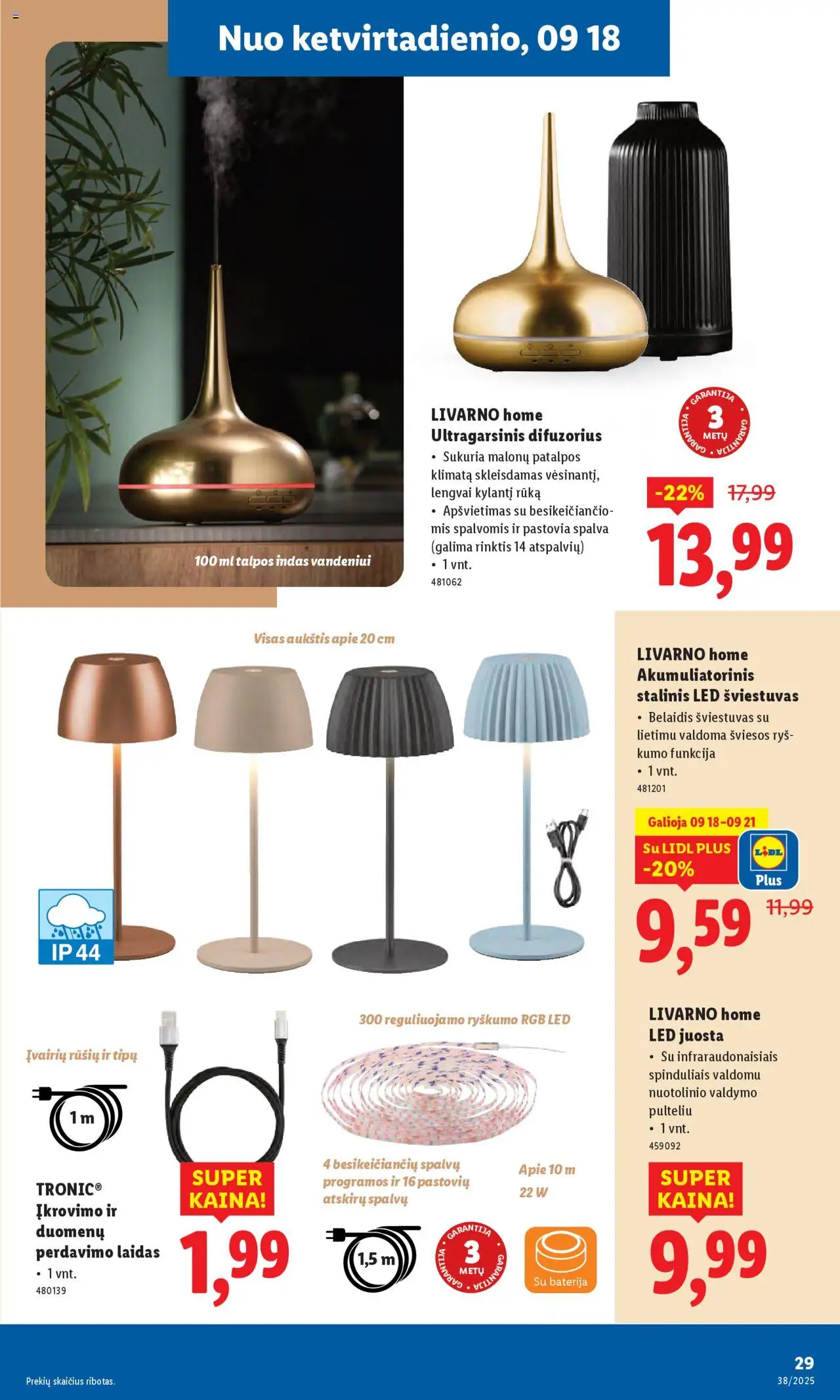 LIDL akcijos nuo 15.09.2025 | Puslapis: 29 | Prekių: Baterija