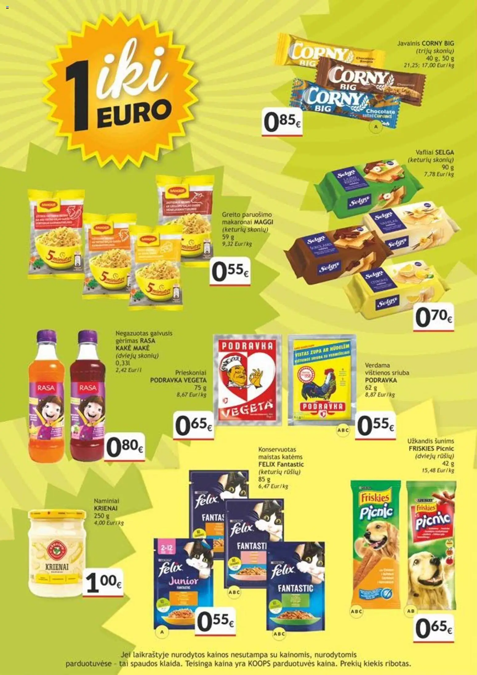 Koops akcijos nuo 26.01.2026 | Puslapis: 6 | Prekių: Gaivusis gėrimas, Vištienos, Prieskoniai, Vafliai