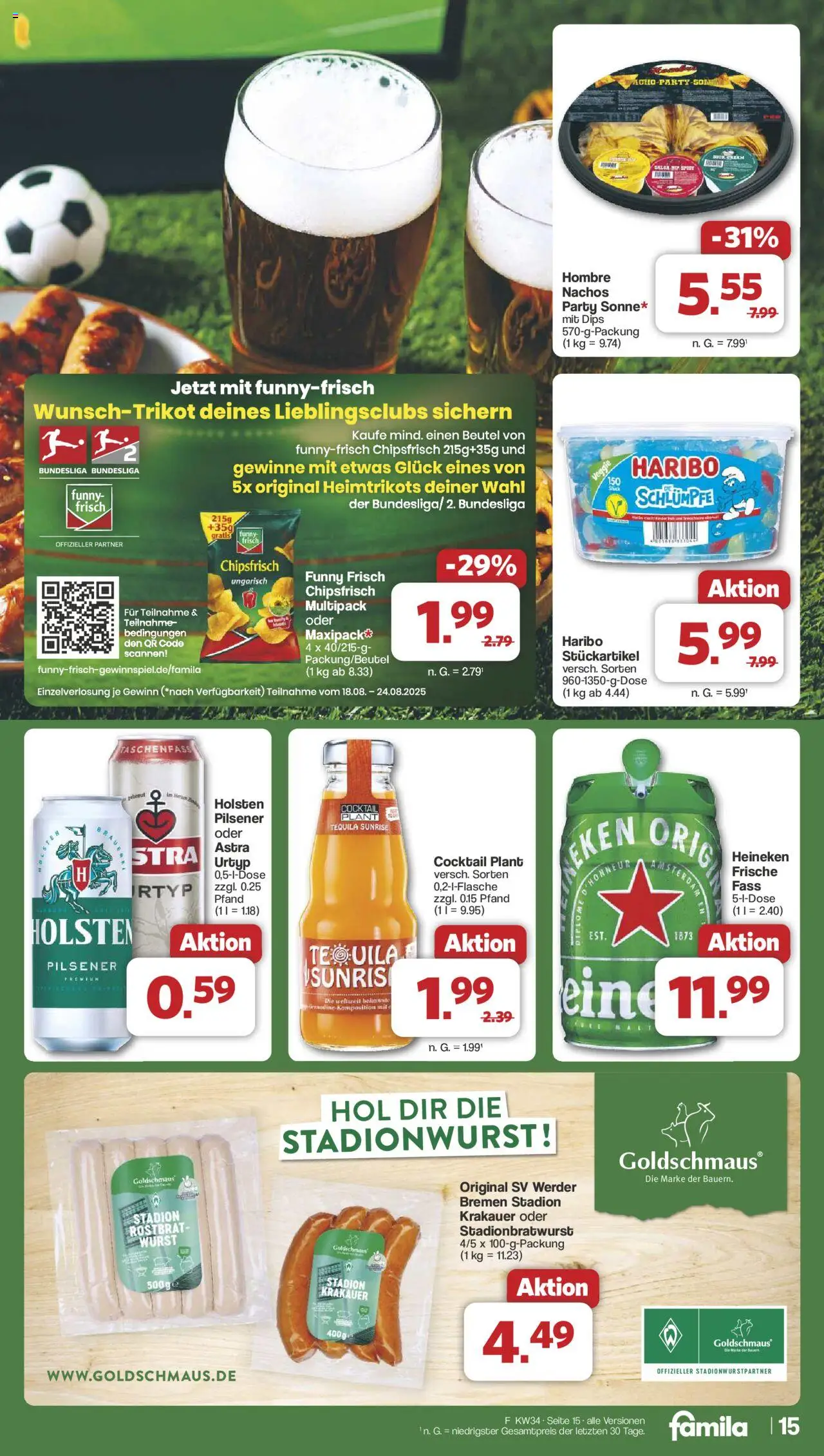Famila Nordwest Prospekt 	 - gültig ab dem 18.08.2025 | Seite: 16 | Produkte: Astra, Holsten, Tequila, Wurst