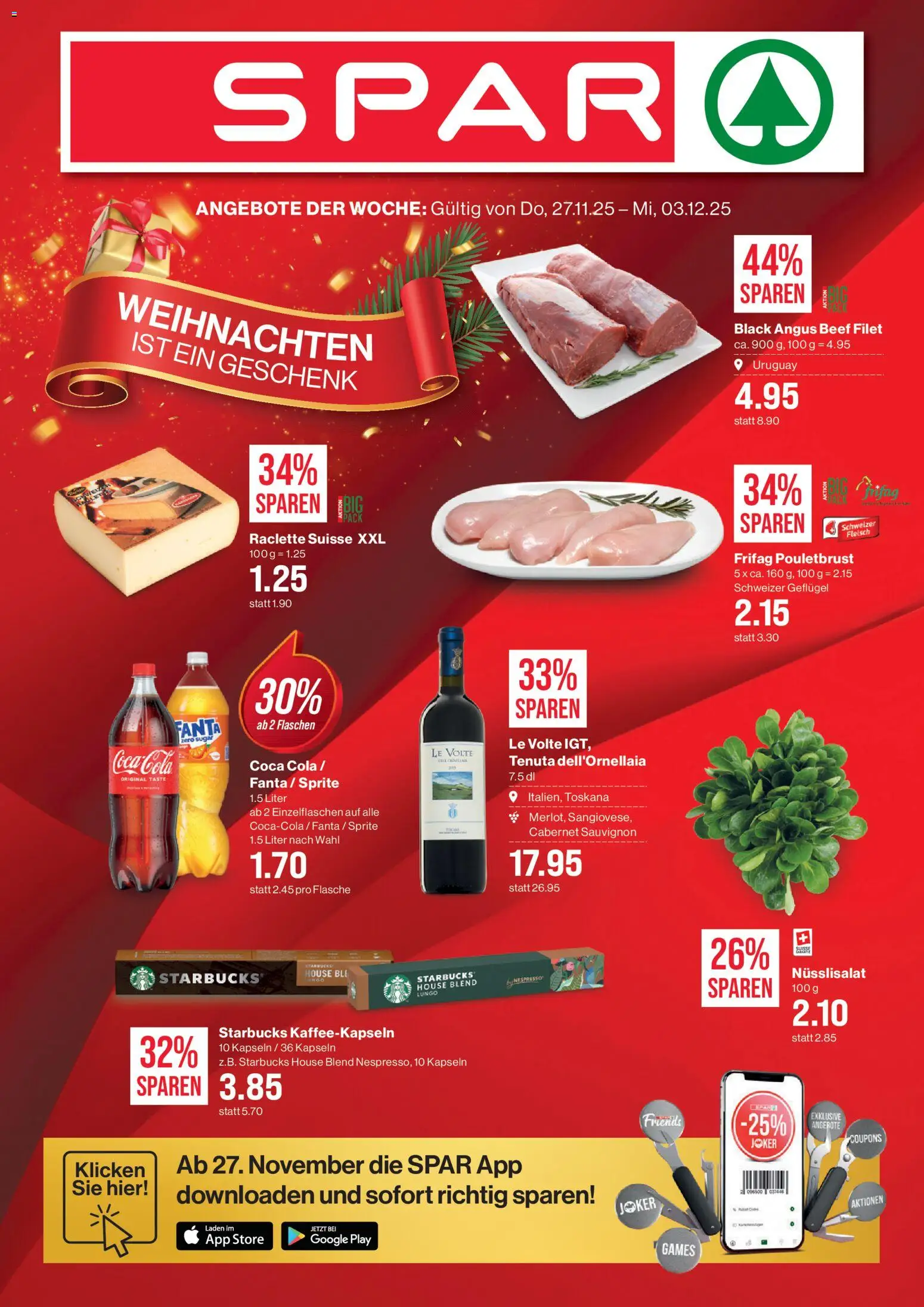 SPAR - Black Friday – gültig ab 27.11.2025 | Seite: 1 | Produkte: Coca Cola, Fanta, Sprite, Pouletbrust