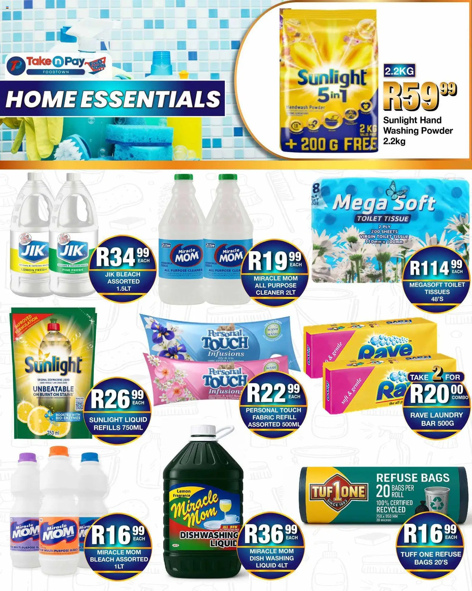 New Take n Pay catalogue – valid from 20.04.2026 | Page: 30 | Products: Refuse bags, Washing powder, Lemon, Tissues