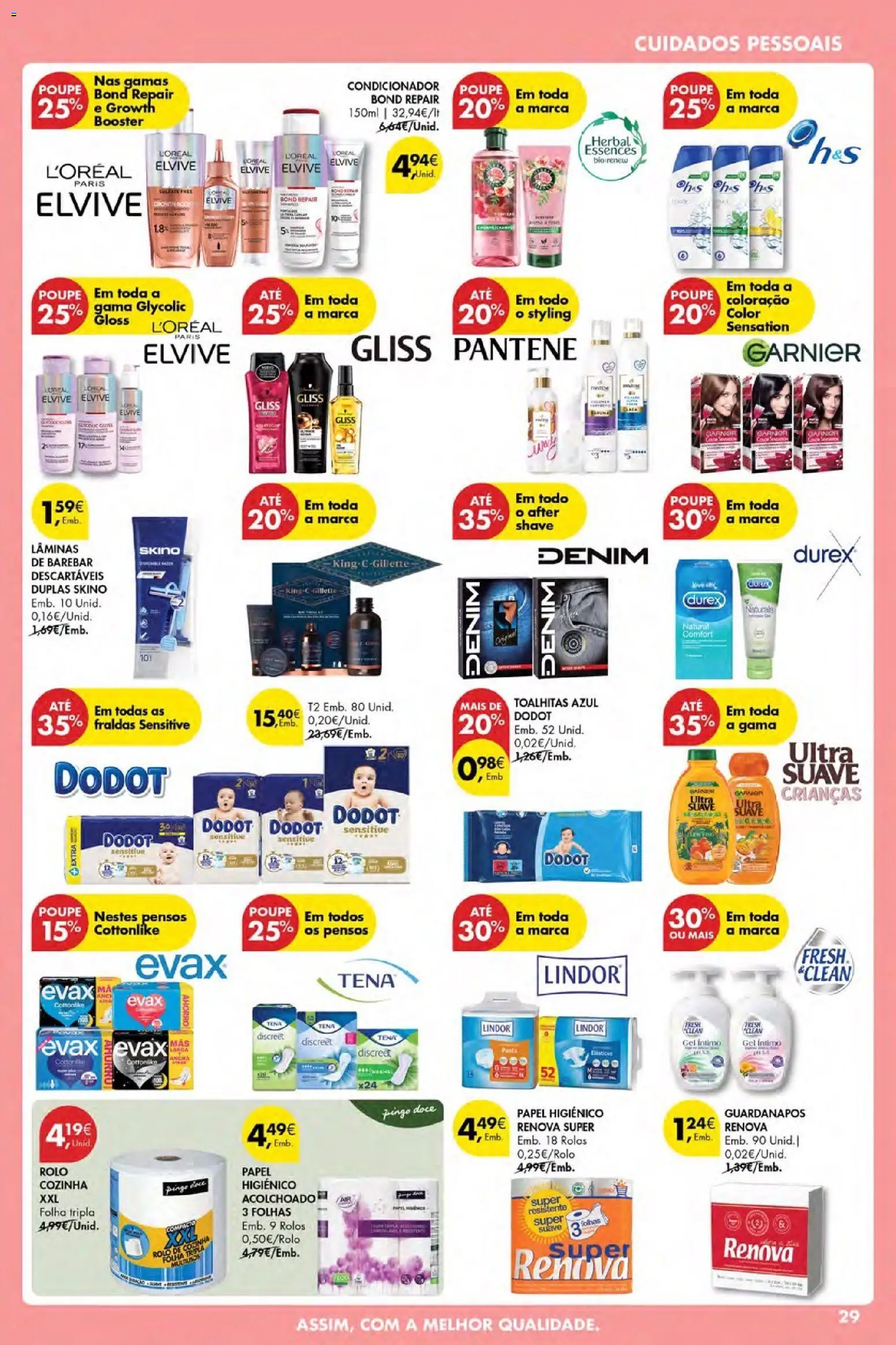 Pingo Doce Poupe Esta Semana Açores │ válido de 20.11.2025 | Página: 29 | Produtos: Gloss, Papel higiénico, Fraldas, Condicionador