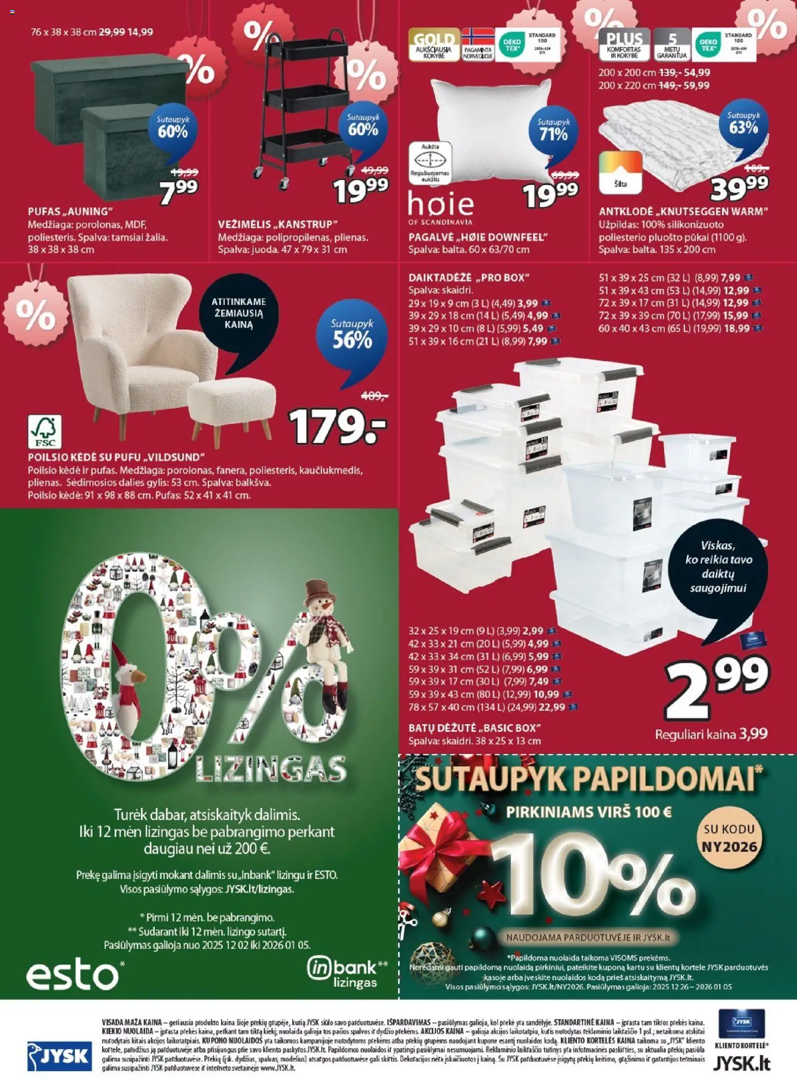 JYSK akcijos nuo 26.12.2025 | Puslapis: 24 | Prekių: Pufas, Pagalvė, Antklodė, Kėdė