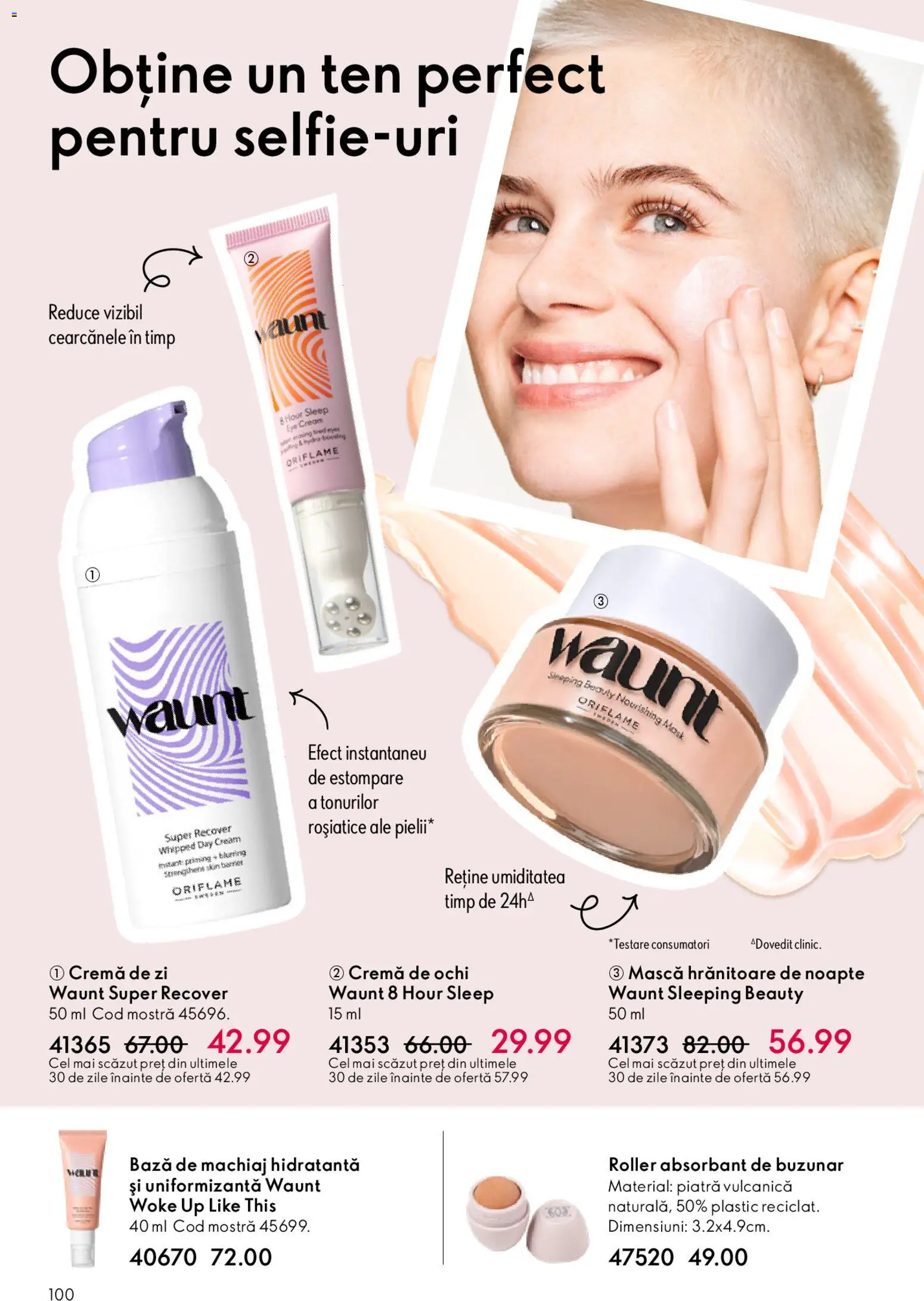Noul catalog Oriflame – valabil de la 04.03.2026 | Pagină: 100 | Produse: Bază de machiaj, Cremă de zi, Machiaj, Cremă
