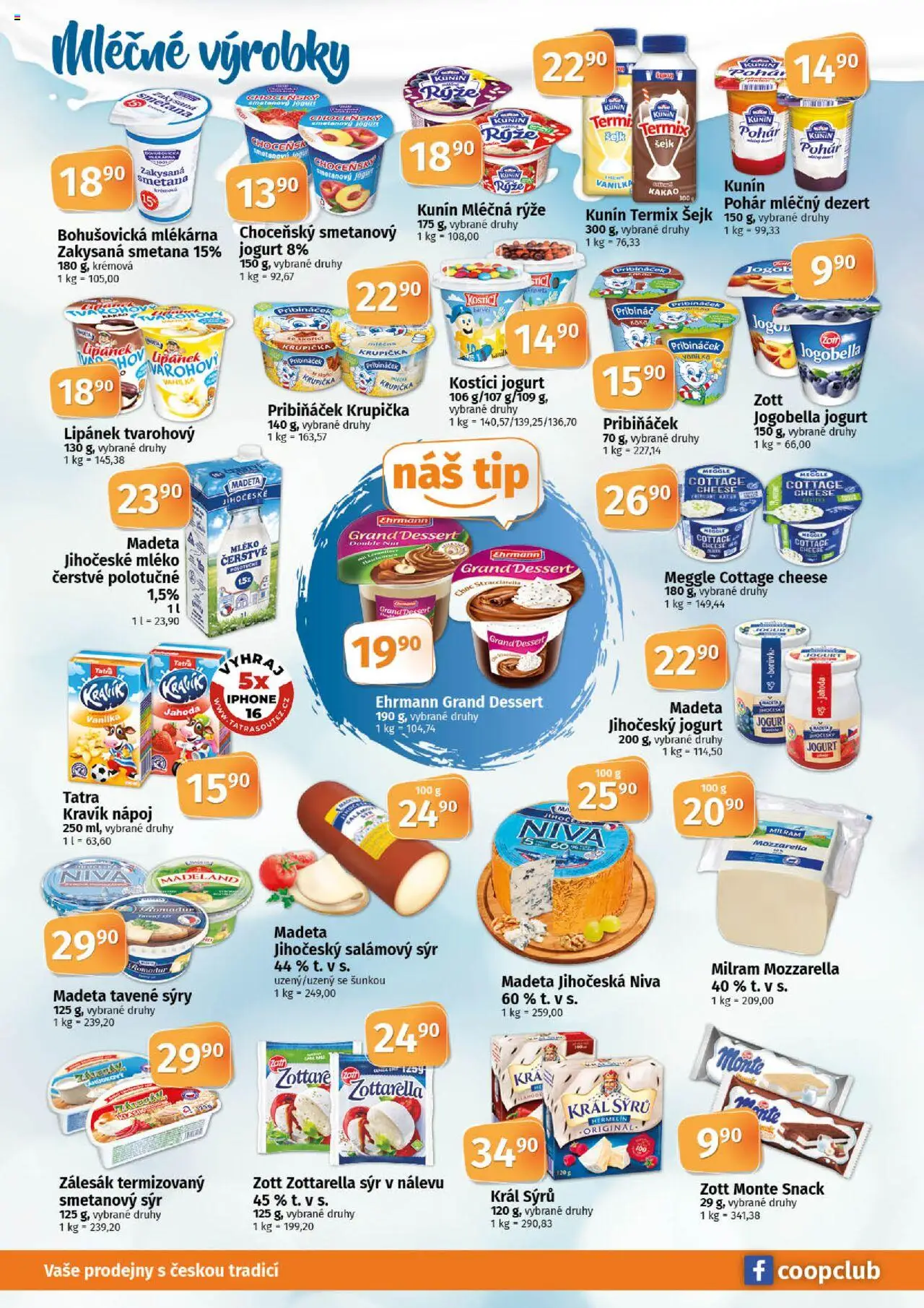 Coop leták - Tuty od 24.09.2025 | Strana: 4 | Produkty: Smetanový jogurt, Hermelín, Sýry, Cottage cheese