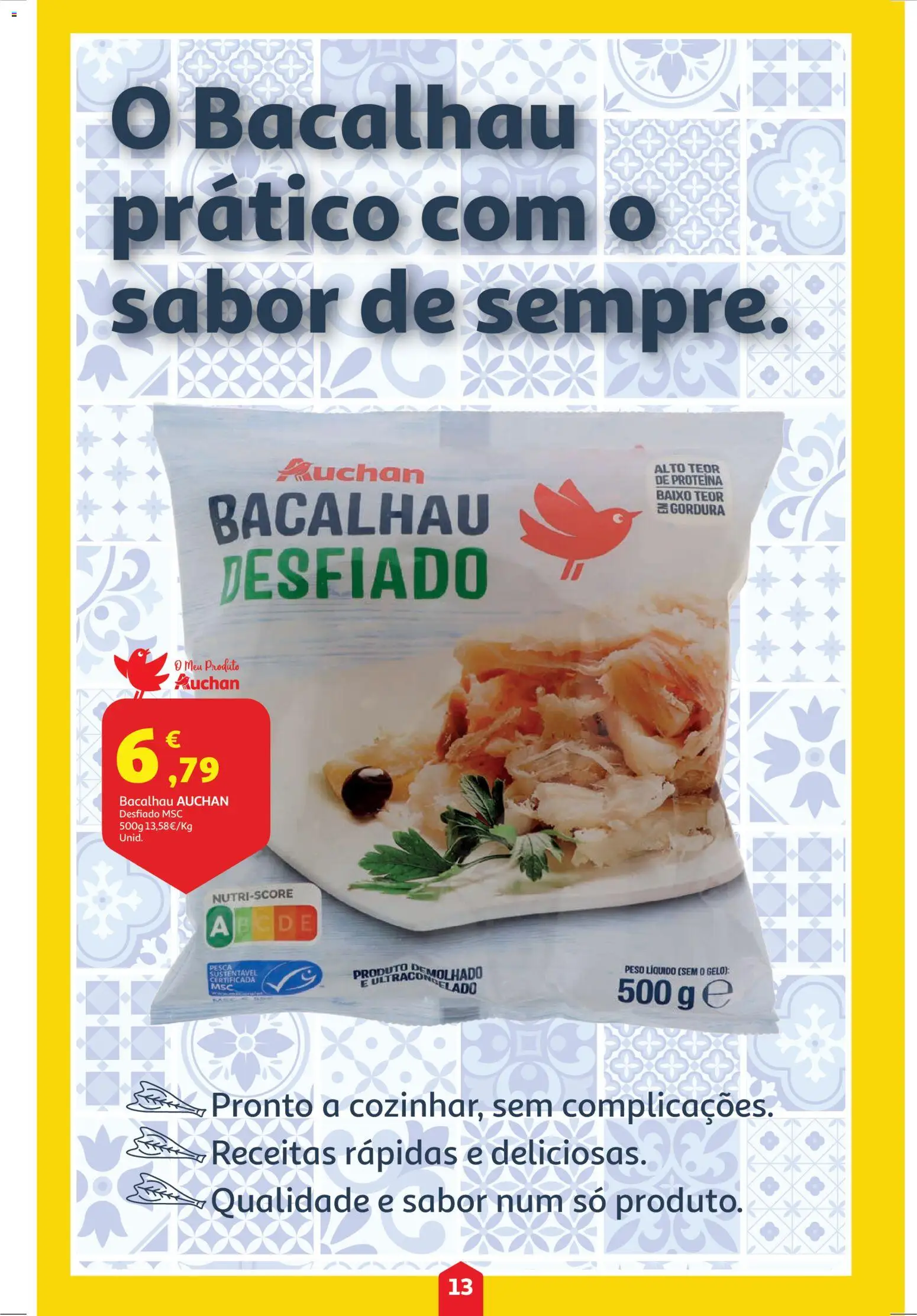 Auchan folheto │ válido de 23.10.2025 | Página: 13 | Produtos: Bacalhau, Proteina