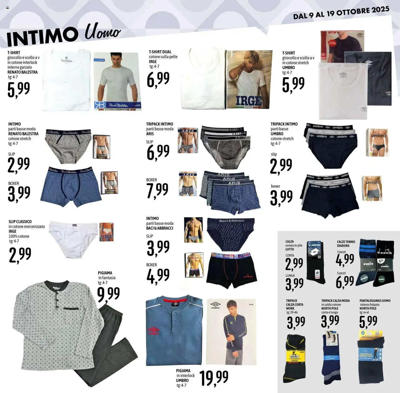 Volantino Emisfero del 09.10.2025 | Pagina: 34 | Prodotti: Intimo, Pigiama, Slip, Calzamaglia