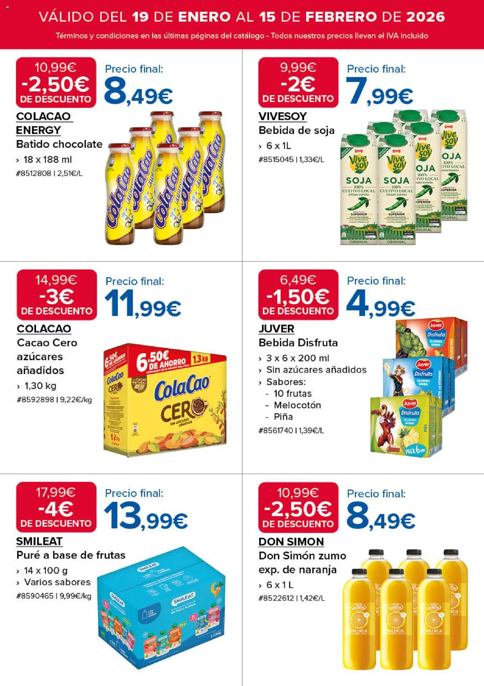 Costco catálogo │ válido desde el 19.01.2026 | Página: 5 | Productos: Chocolate, Ροζ πιπέρι, Bebida de soja, Φρυγανιές σικάλεως