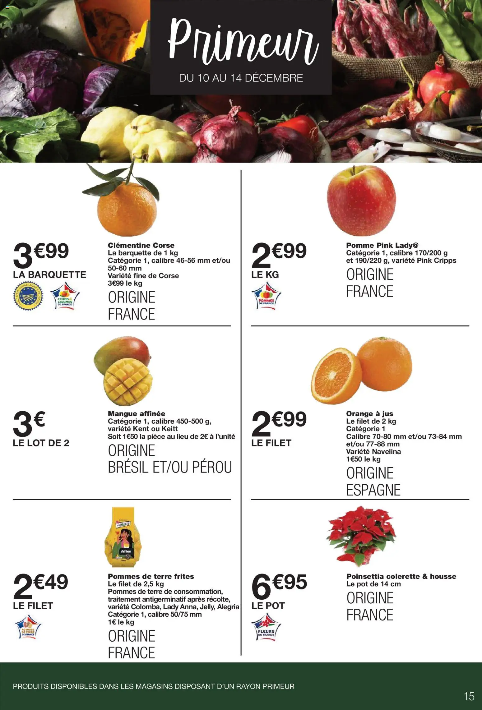 {H1} | Page: 15 | Produits: Clémentine, Poinsettia, Jus, Pommes