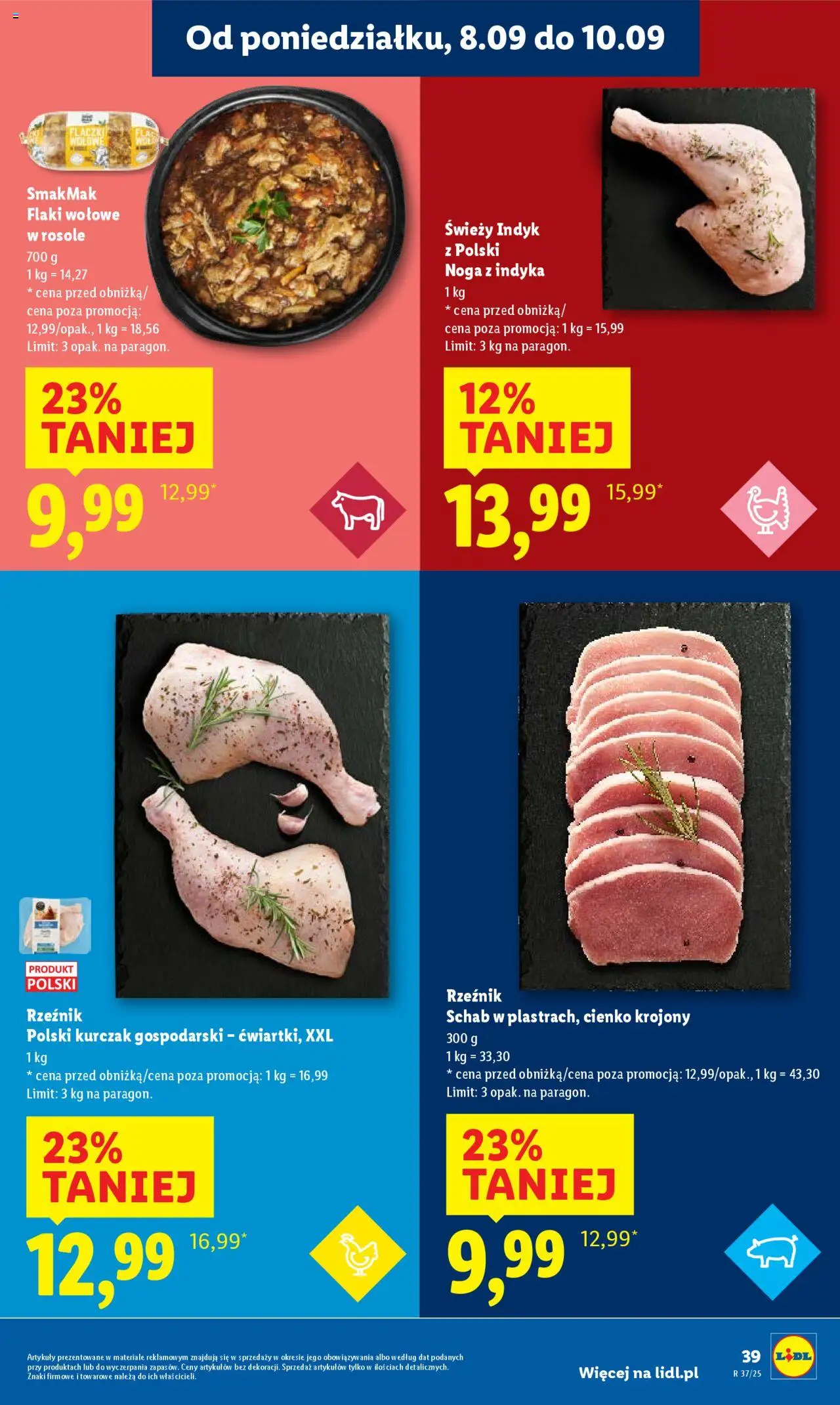 Lidl Gazetka od 08.09.2025 | Strona: 41 | Produkty: Mak, Schab, Flaki, Flaki wołowe