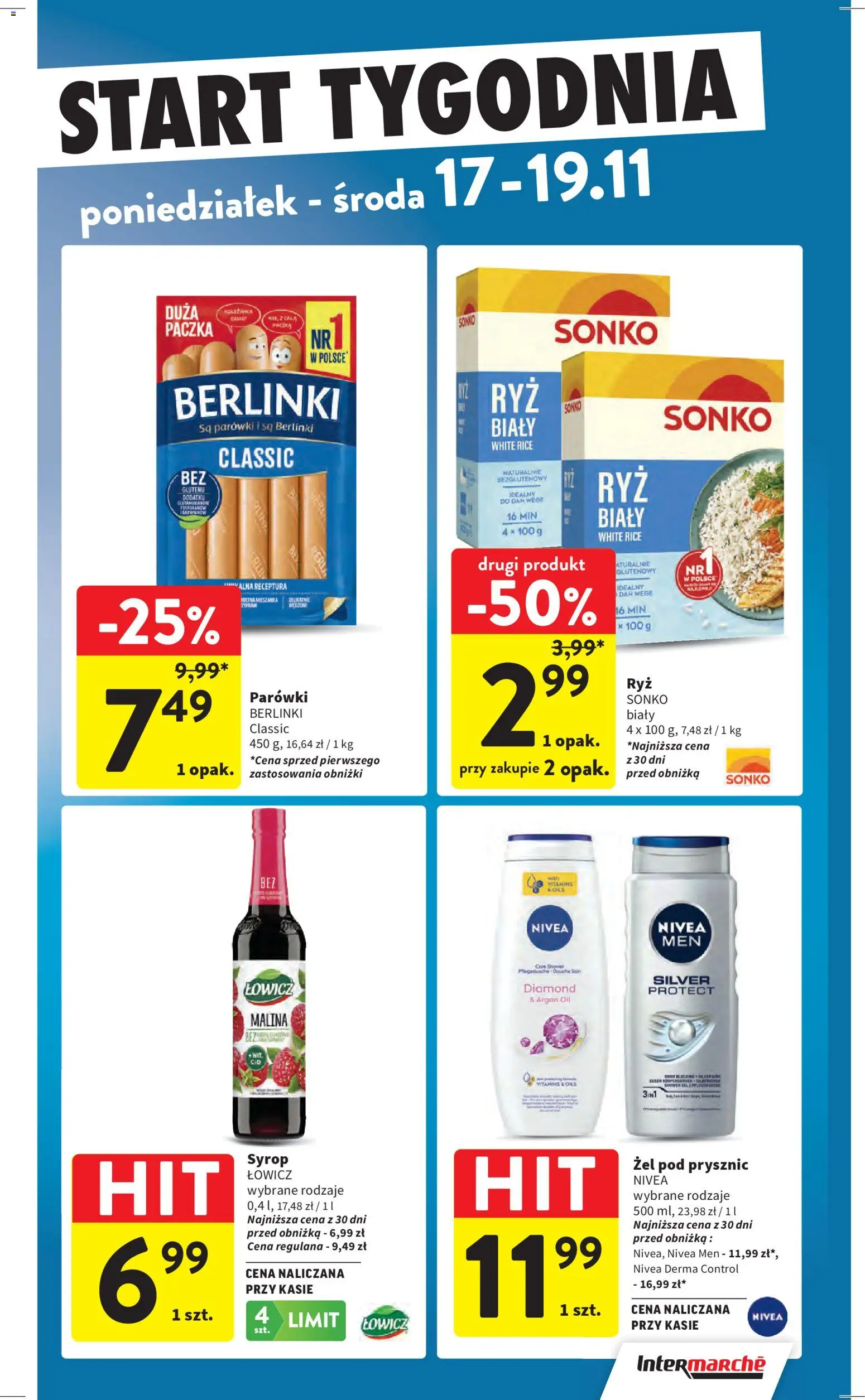 Intermarche Gazetka od 13.11.2025 | Strona: 43 | Produkty: Syrop, Malina, Parówki berlinki, Parówki