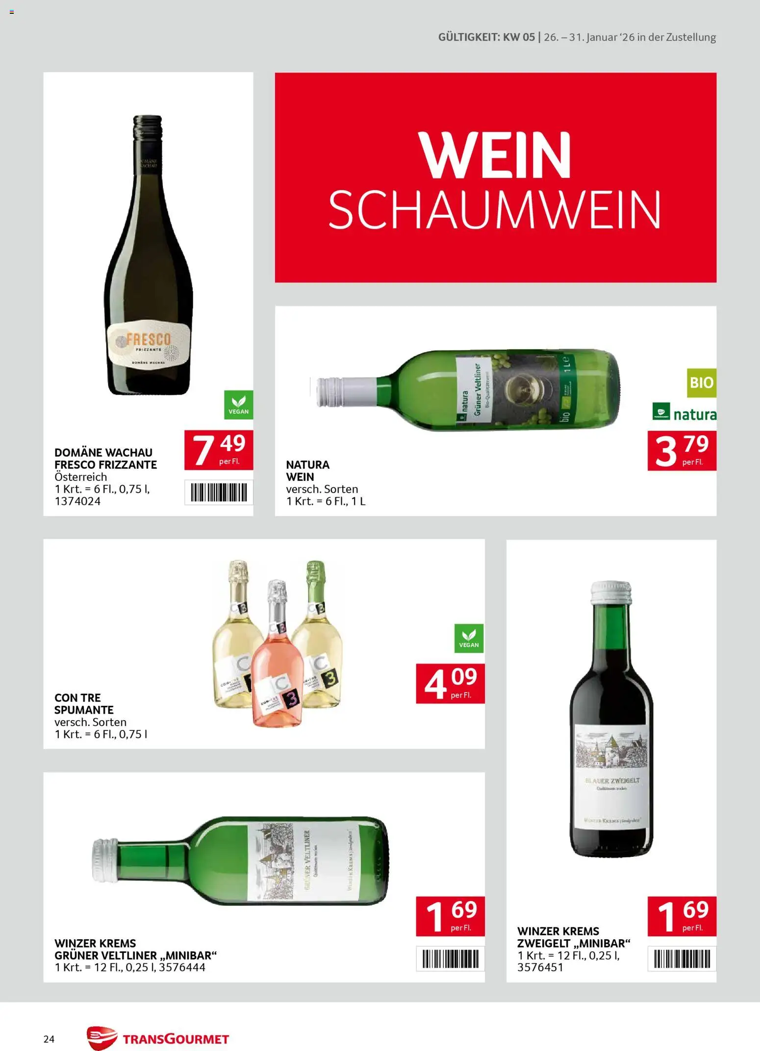 Transgourmet Zustellaktion gültig ab 26.01.2026 | Seite: 24 | Produkte: Wein