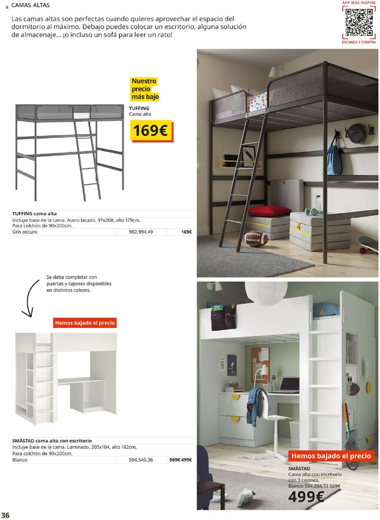 Catálogo IKEA Muebles para el dormitorio │ válido desde el 01.09.2025 | Página: 36 | Productos: Colchon, Cama, Almacenaje, Sofá