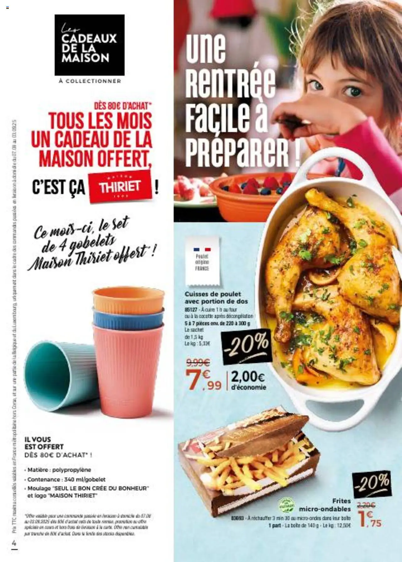  | Page: 4 | Produits: Cuisses de poulet, Four, Frites, Cadre