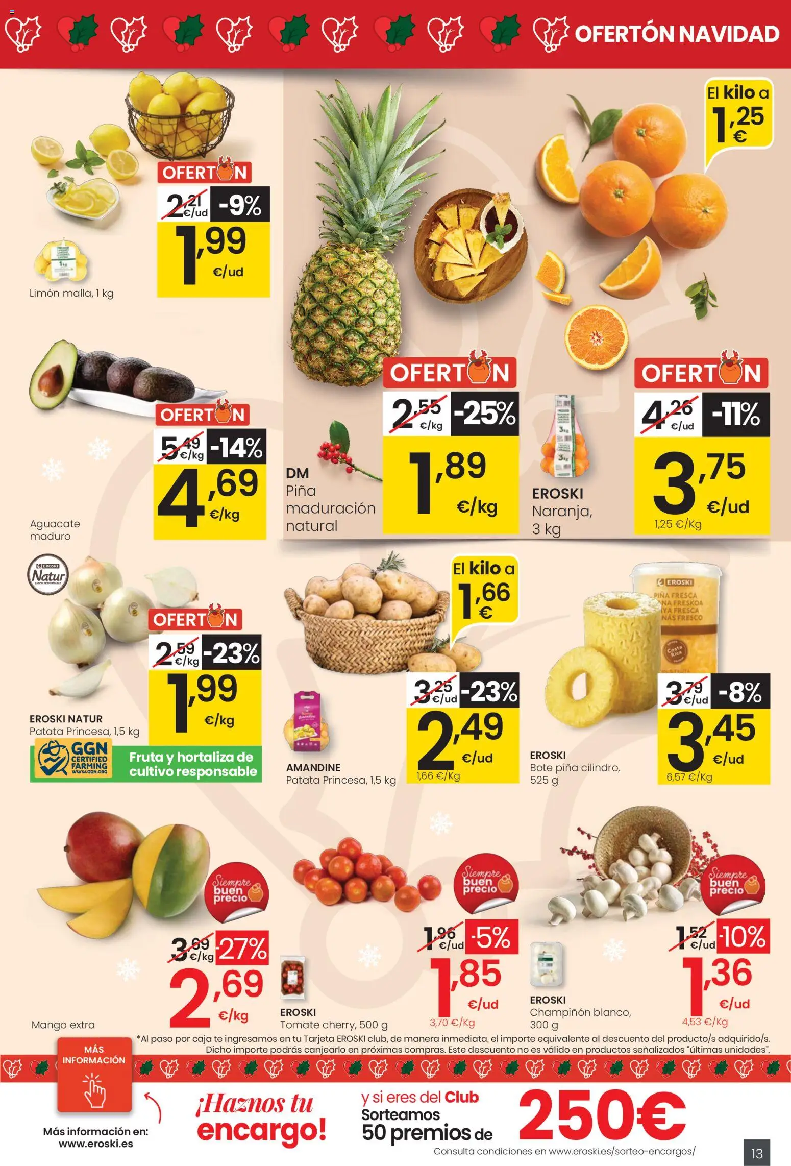 Eroski - Center │ válido desde el 18.12.2025 | Página: 13 | Productos: Piña, Té, Ρούτερ, Caja