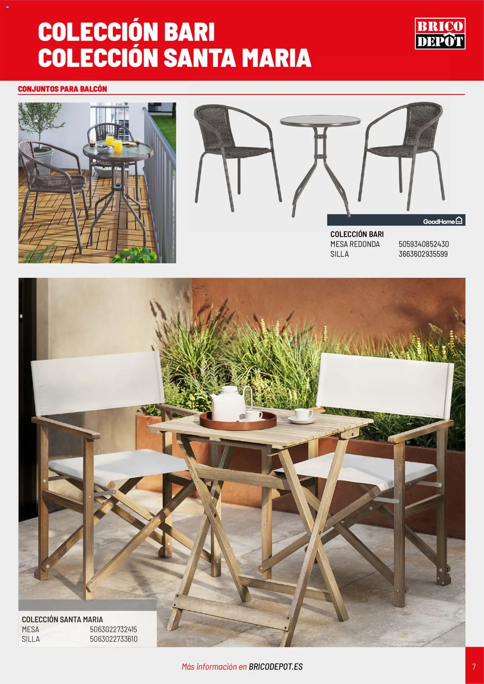 Brico Depôt folleto Jardín 2026 │ válido desde el 02.04.2026 | Página: 7 | Productos: Mesa, Silla