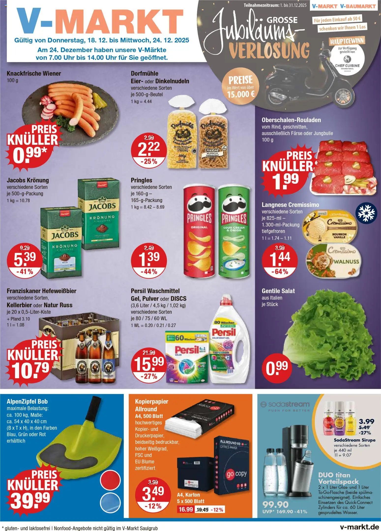 V-Markt - Schwaben / Oberbayern – gültig ab 18.12.2025 | Seite: 1 | Produkte: Franziskaner, Uhr, Persil, Sodastream