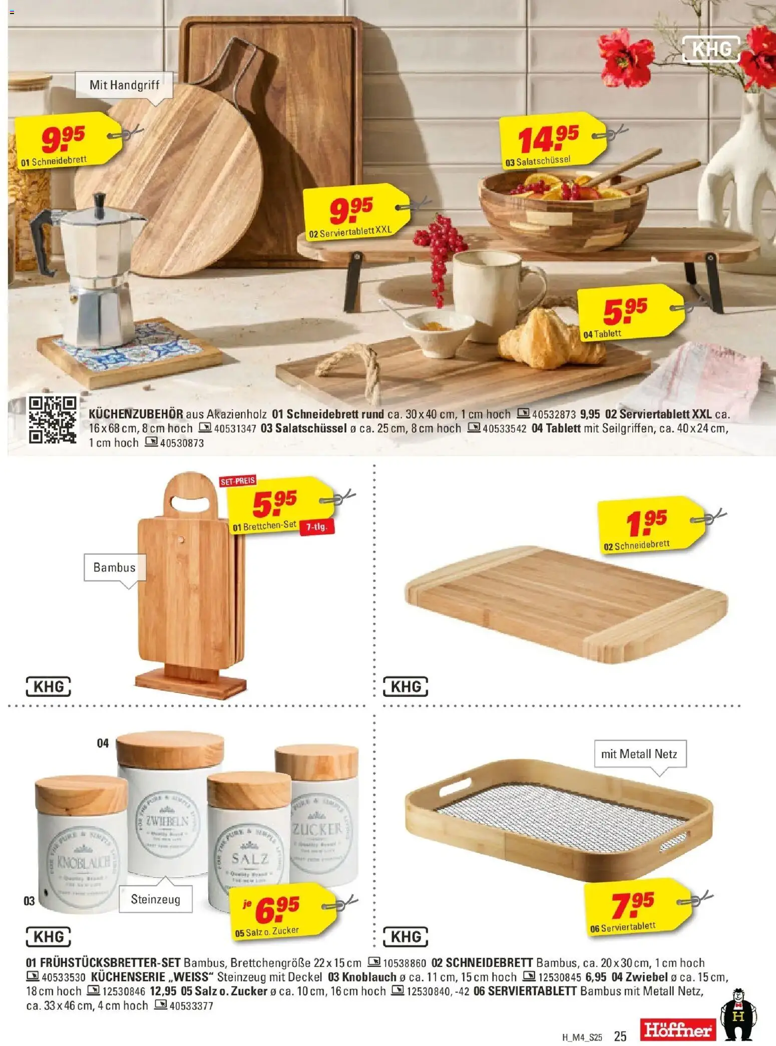 Höffner Prospekt Fürth	 – gültig ab 01.04.2026 | Seite: 25 | Produkte: Zwiebeln, Salz, Zucker, Knoblauch