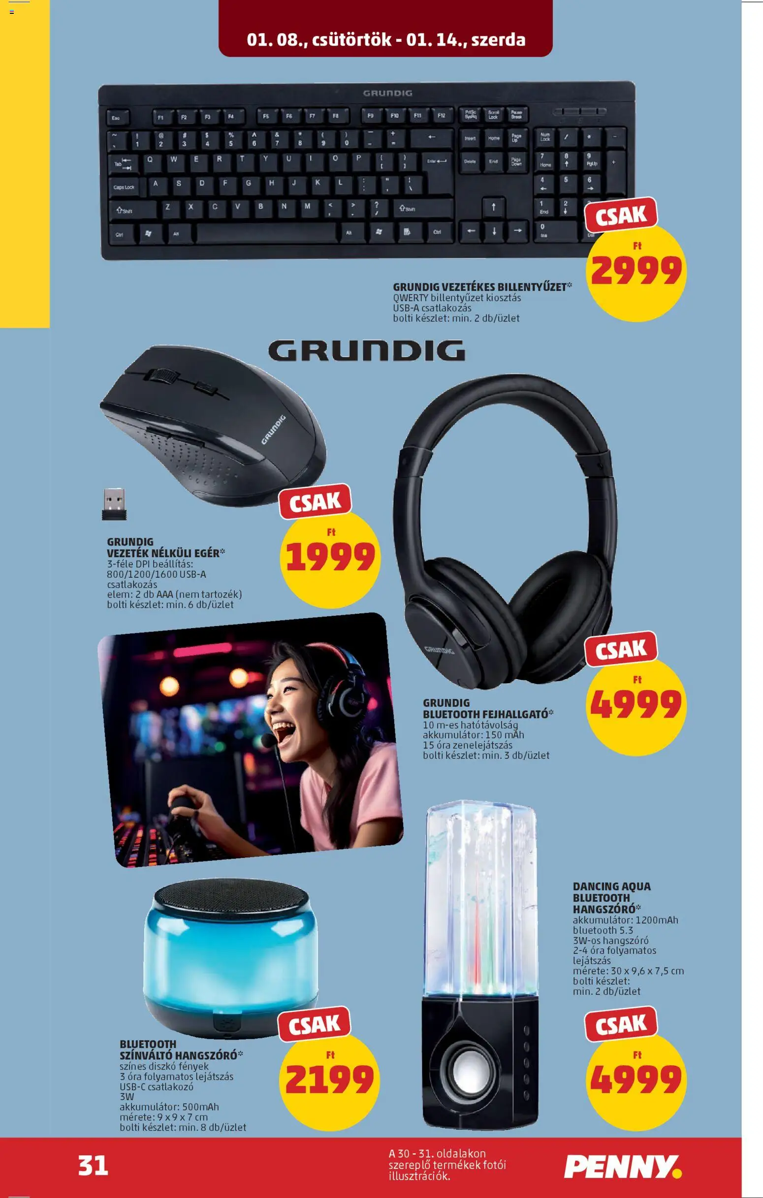 PENNY akciós ujság - amely érvényes a következő dátumtól: 08.01.2026 | Oldal: 35 | Termékek: Billentyűzet, Csatlakozó, Akkumulátor, Óra
