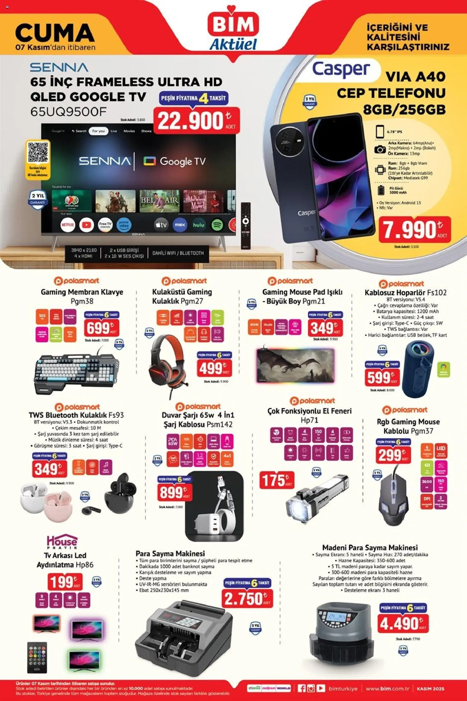 BİM Katalog Cuma - 07.11.2025 tarihinden itibaren geçerlidir | Sayfa: 2 | Ürünler: Pil, Tarih, Video, Hoparlör