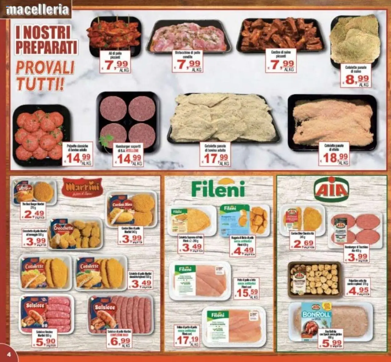 Volantino CTS del 26.10.2025 | Pagina: 4 | Prodotti: Pollo, Suino, Crocchette, Hamburger