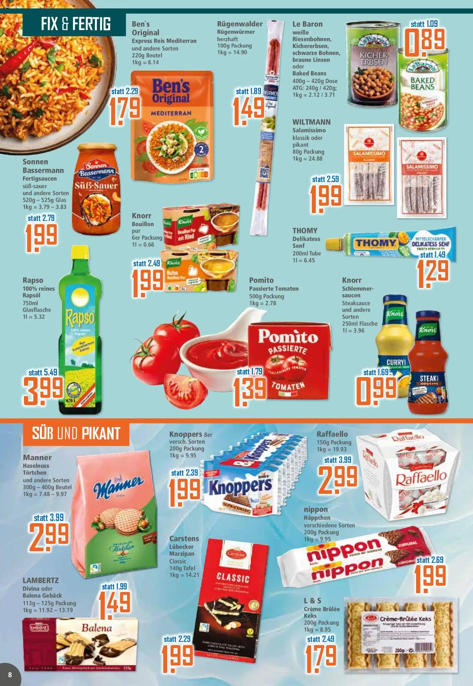 Klaas & Kock Prospekt 	 – gültig ab 20.04.2026 | Seite: 8 | Produkte: Rapsöl, Knorr, Reis, Erbsen