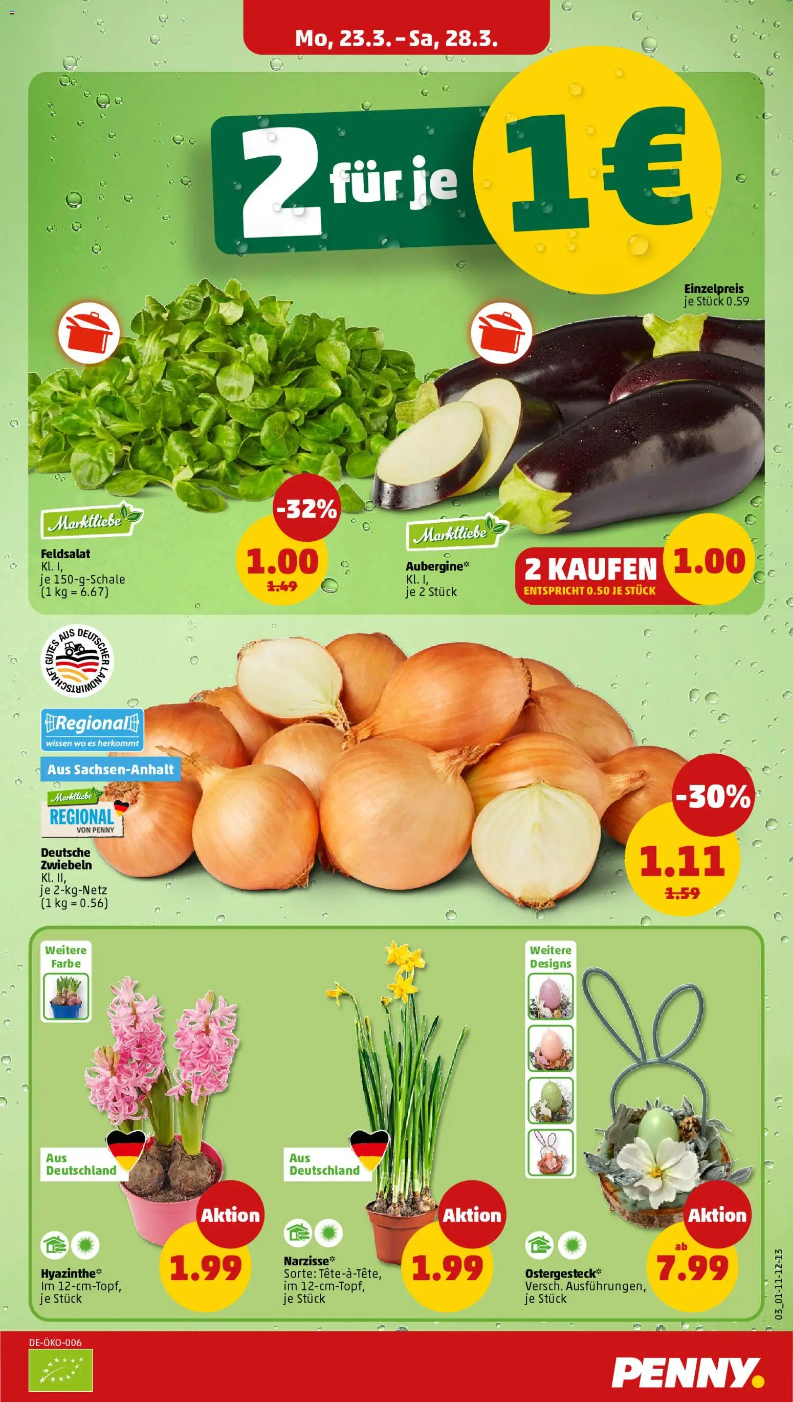 Penny Prospekt 	 – gültig ab 23.03.2026 | Seite: 5 | Produkte: Zwiebeln, Aubergine